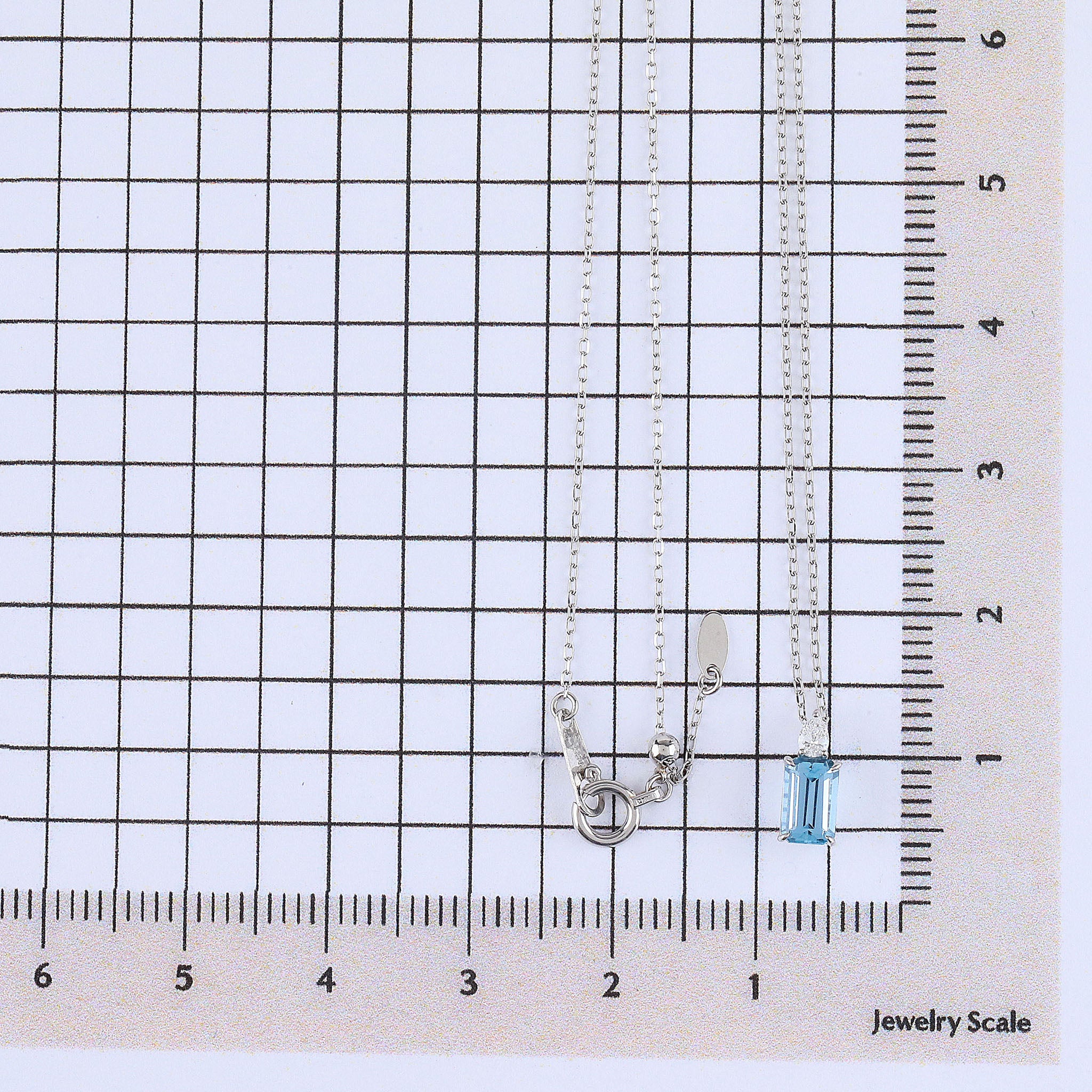 【限定1点】アクアマリン/ダイヤモンド プラチナネックレス(ステップカット/3月誕生石)《26A01602》