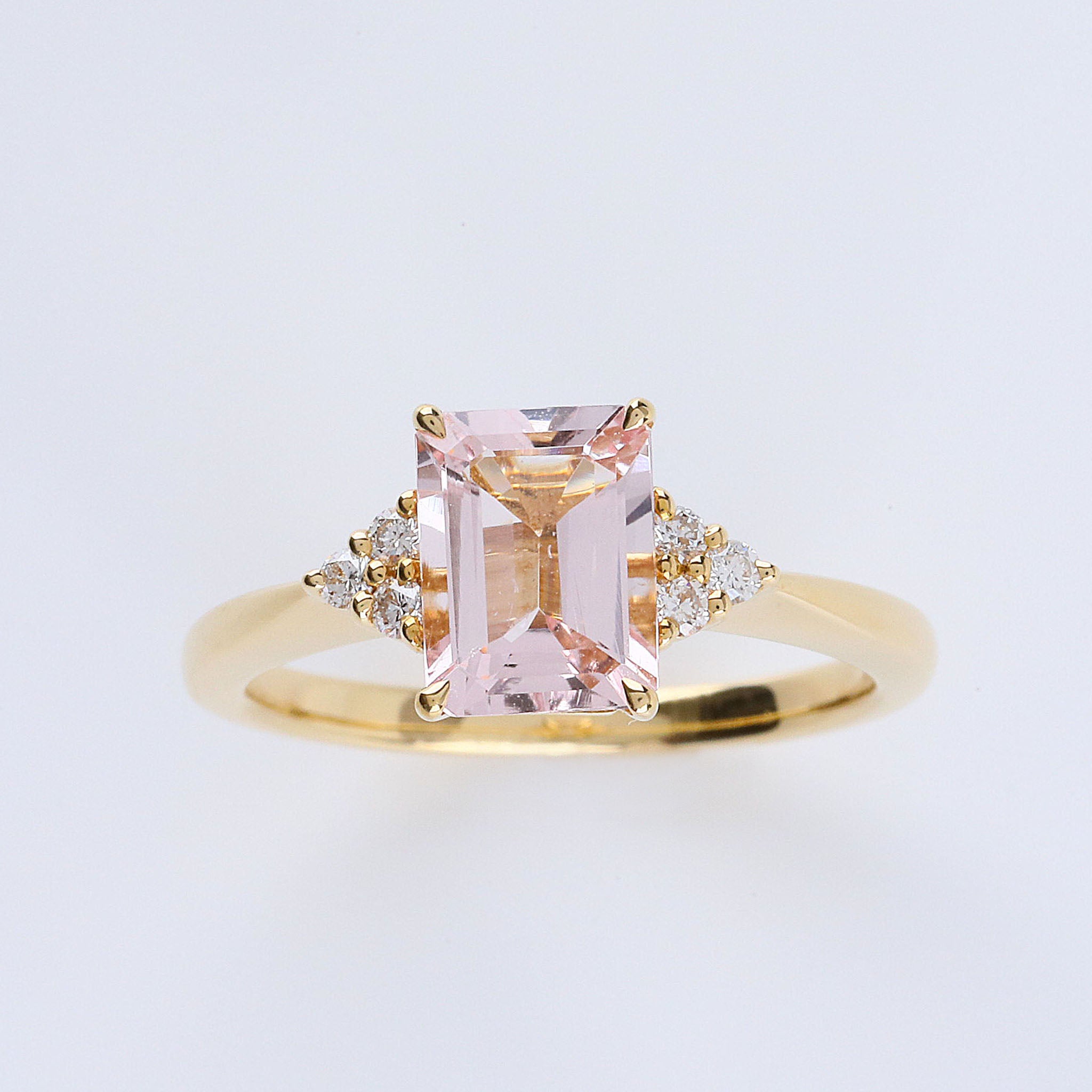 【限定3点】モルガナイト/ダイヤモンド K18リング(1.0カラット/ステップカット/4月誕生石)《26A01604》