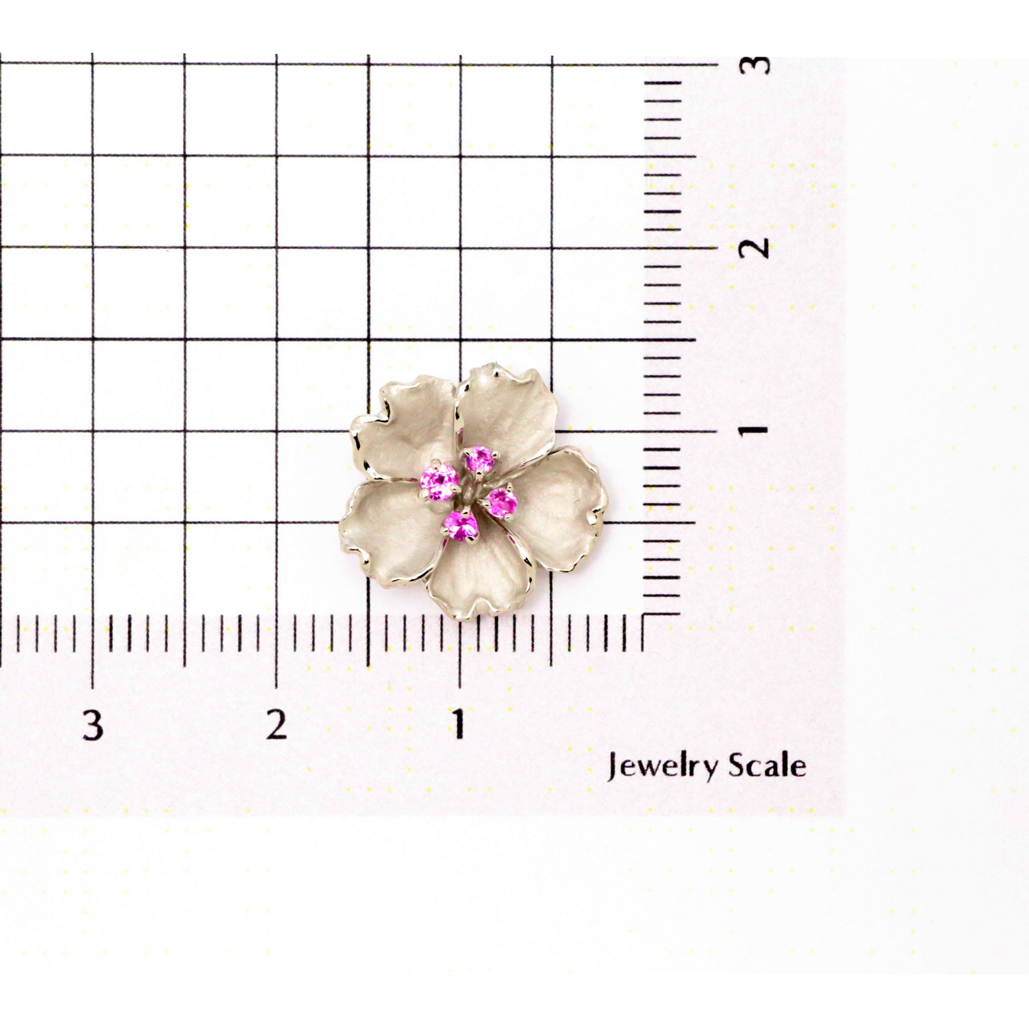 ピンクサファイア プラチナブローチ(桜モチーフ/9月誕生石)《26A01704》