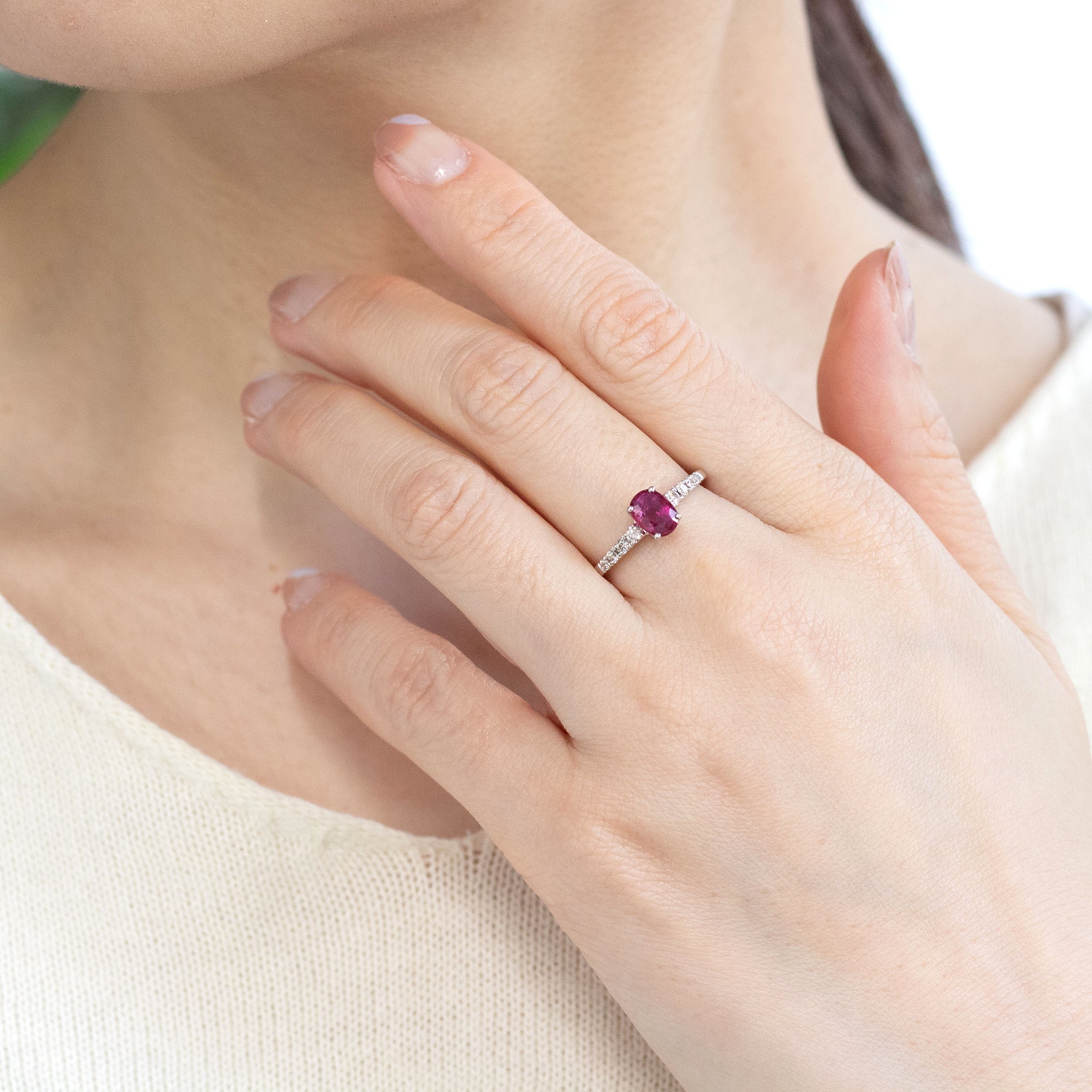 ルビー/ダイヤモンド プラチナリング(7月誕生石)《26A01801》