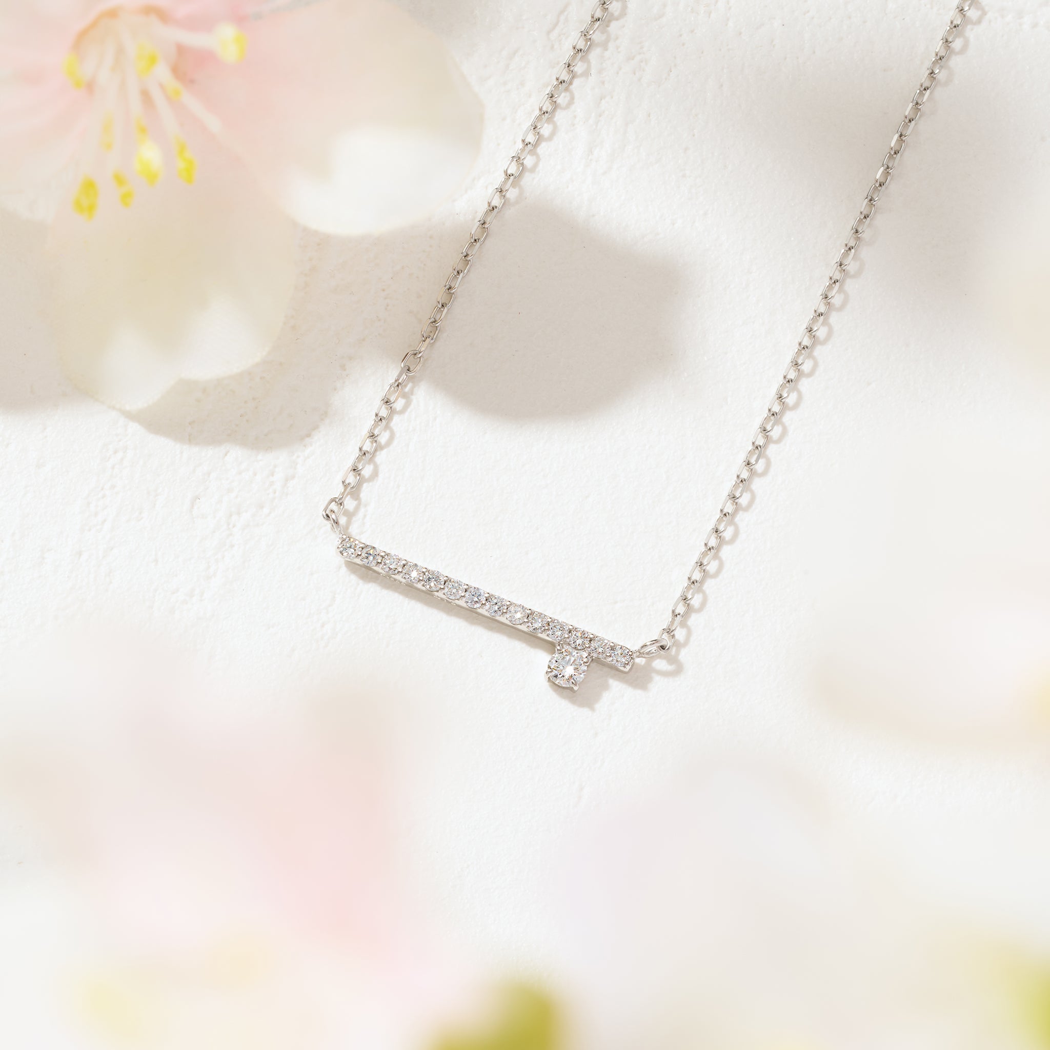 ダイヤモンド プラチナネックレス(4月誕生石)《26A01807》