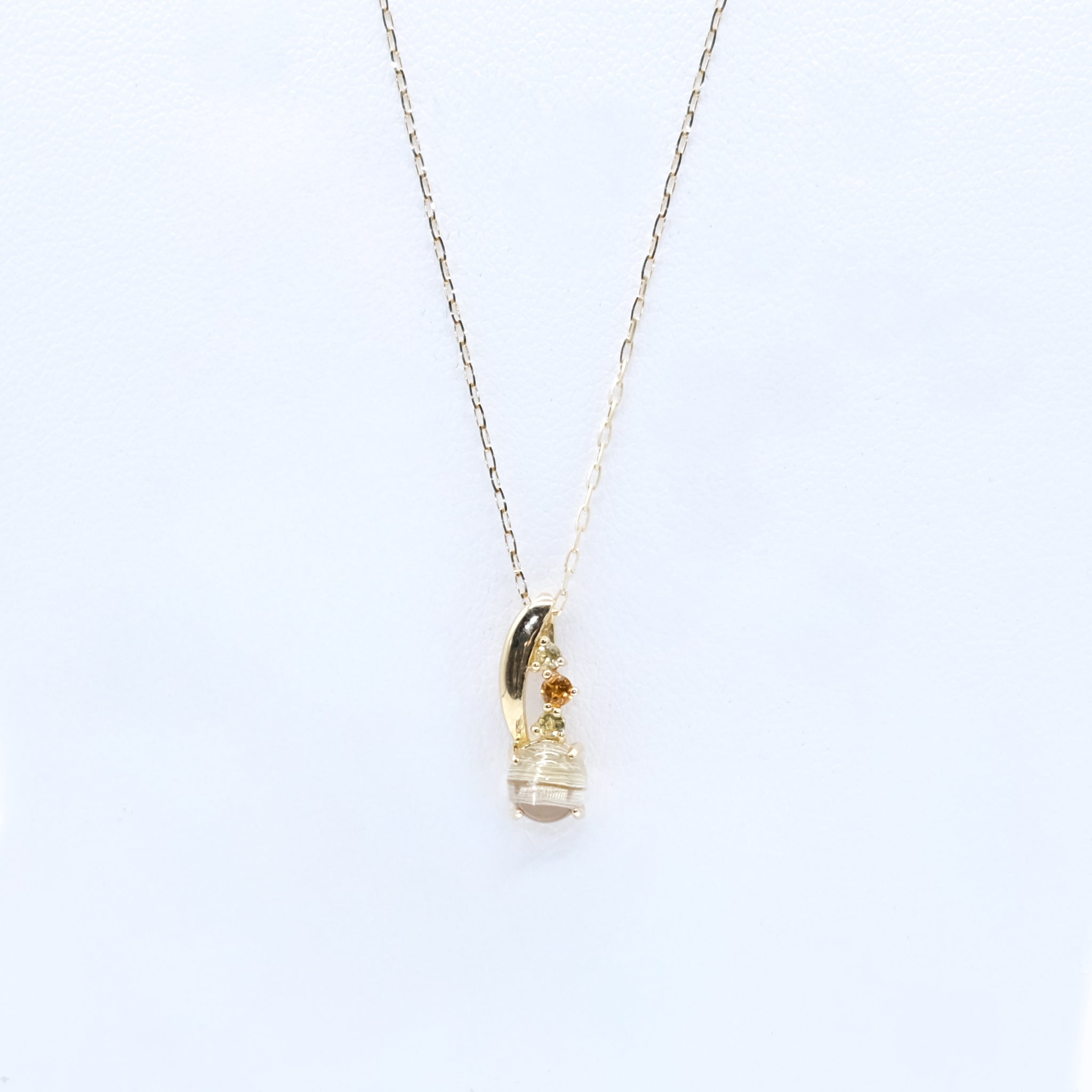 【限定3点】ルチレイティッドクォーツ/イエローサファイア K18ネックレス《26A01902》