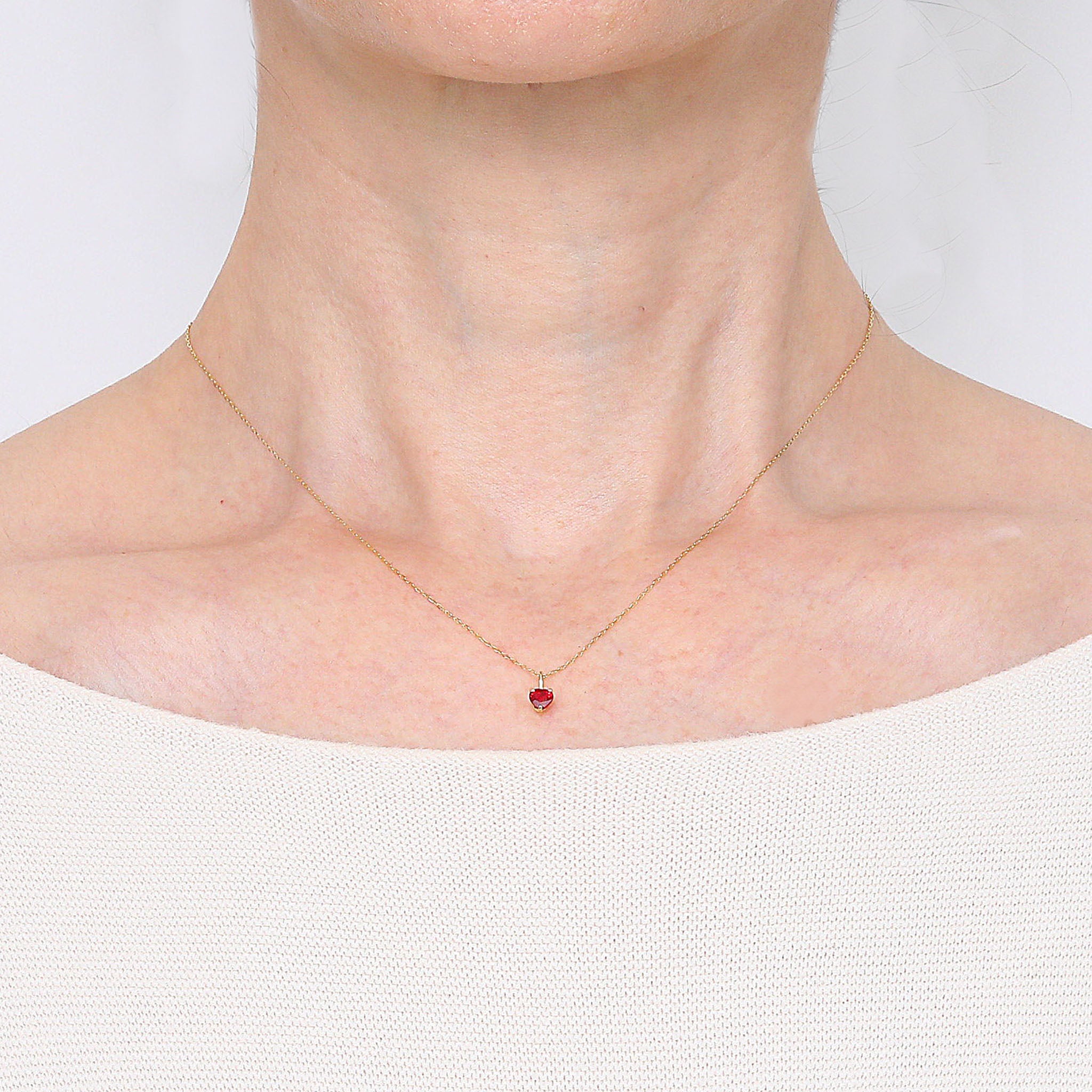 ルビー/ダイヤモンド K18ネックレス(馬蹄モチーフ3Way/7月誕生石)《26A01906》