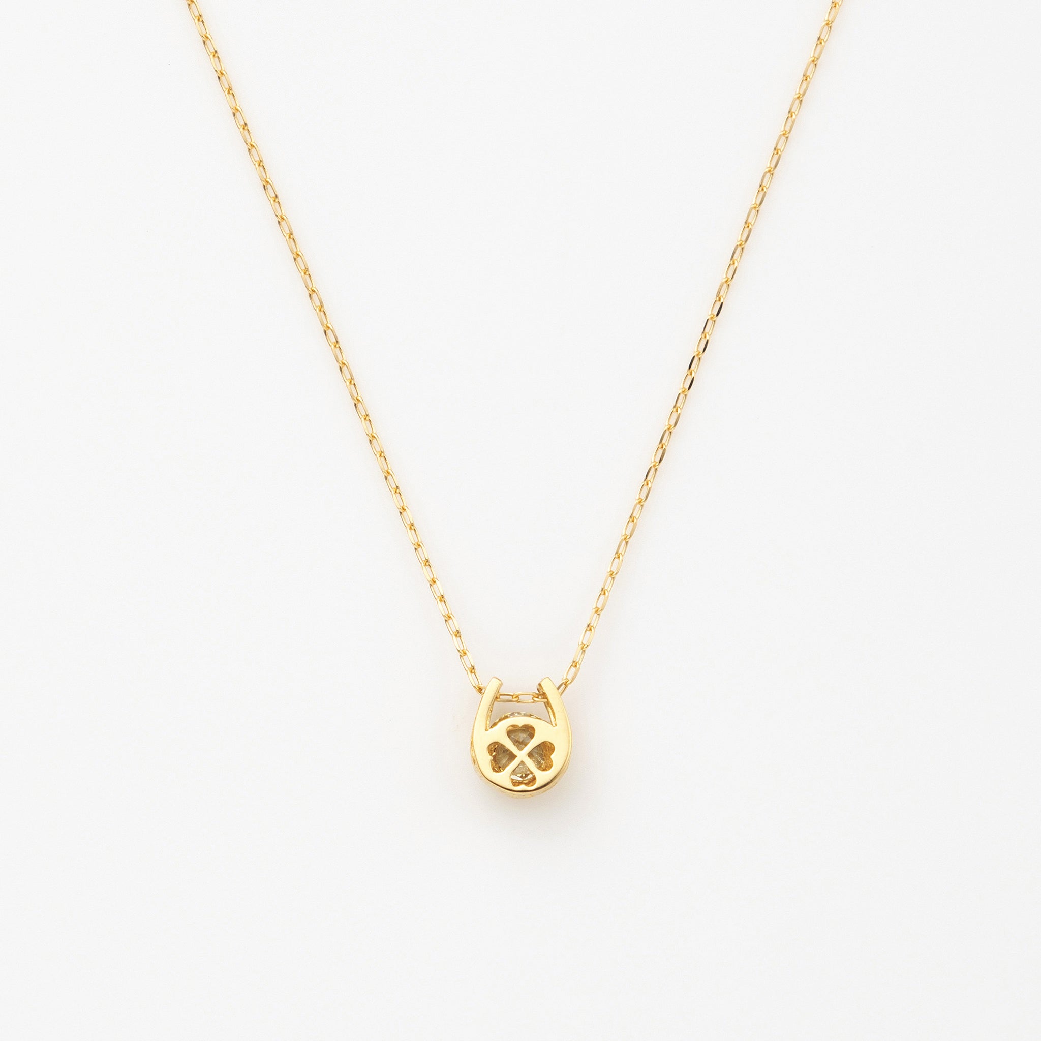 ダイヤモンド K18ネックレス(馬蹄モチーフ/4月誕生石)《26A01908》