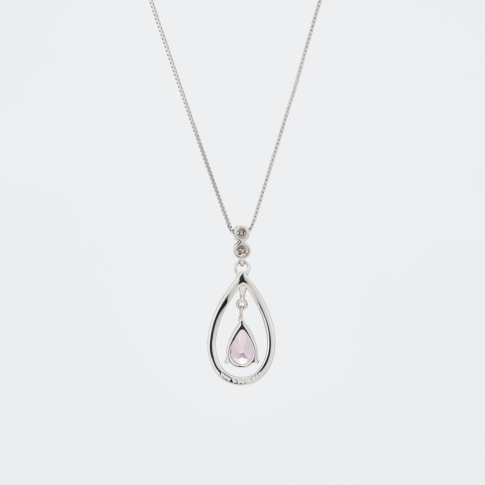 モルガナイト/ダイヤモンド プラチナネックレス(ペアシェイプ/4月誕生石)《26A02006》