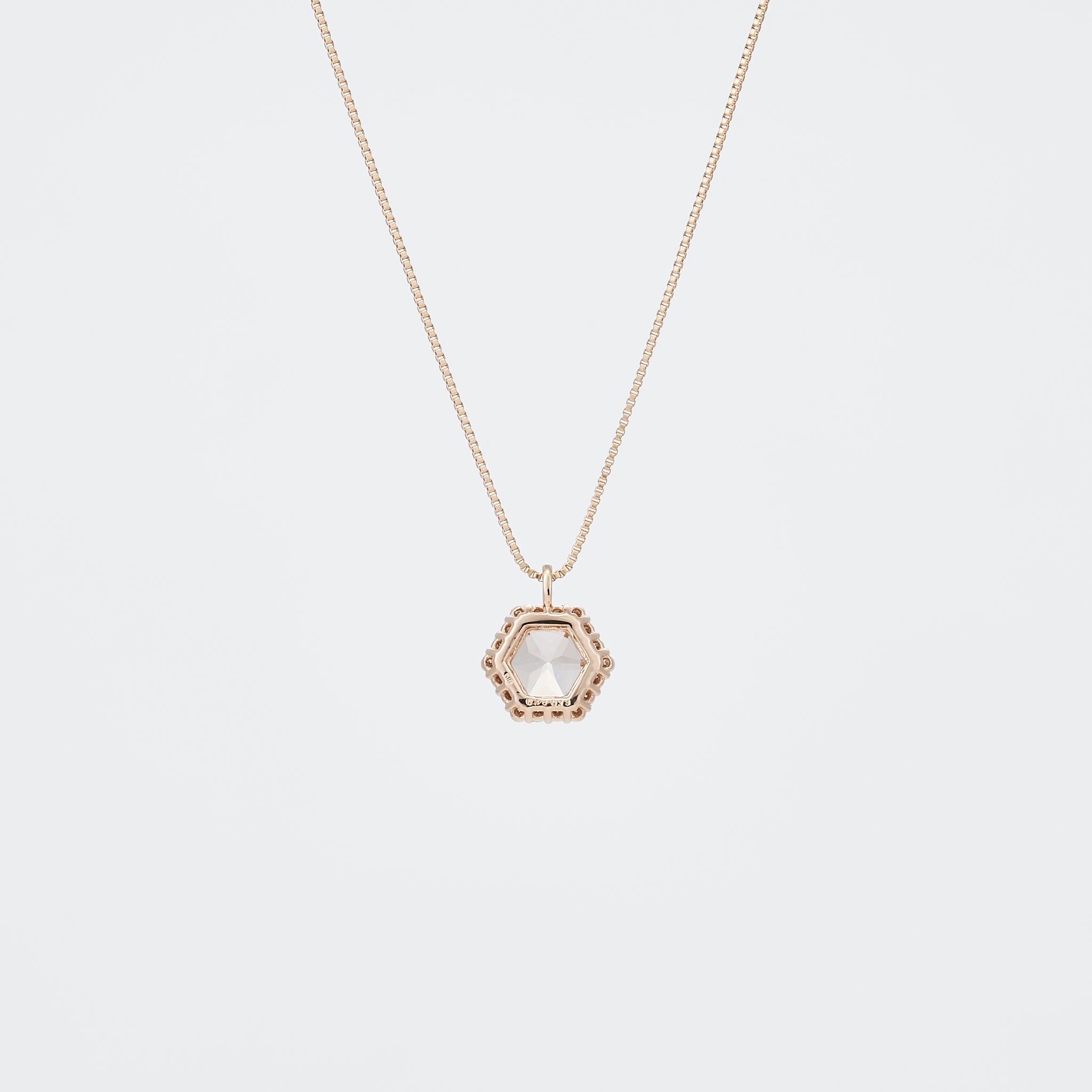 モルガナイト/ダイヤモンド K18ネックレス(0.48カラット/ヘキサゴンカット/4月誕生石)《26A02007》