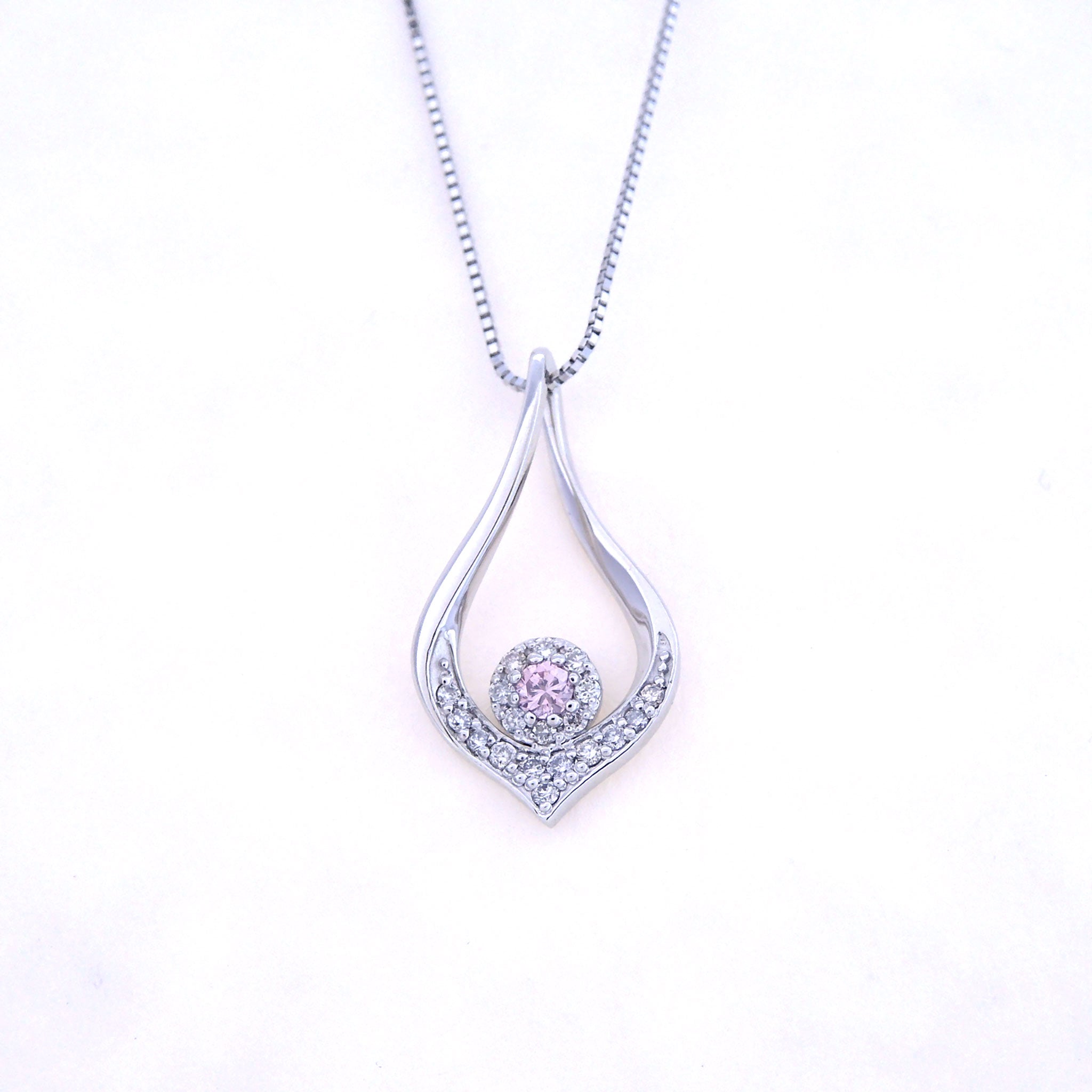 【限定2点】ピンクダイヤモンド/ダイヤモンド プラチナネックレス(0.04カラット/ファンシーインテンスピンク/VS2/4月誕生石/グレーディングレポート付)《26A02101》