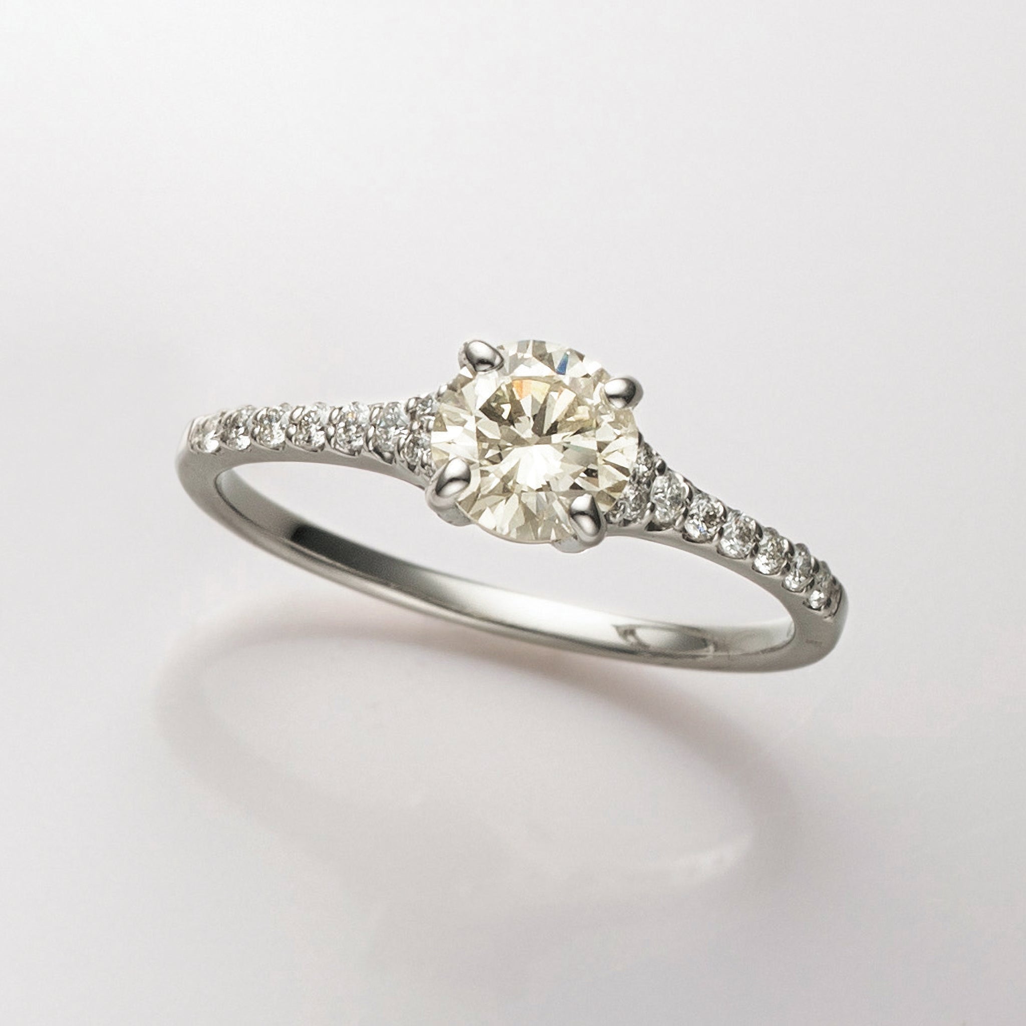 限定3点】ダイヤモンド プラチナリング(イエロー系/4月誕生石