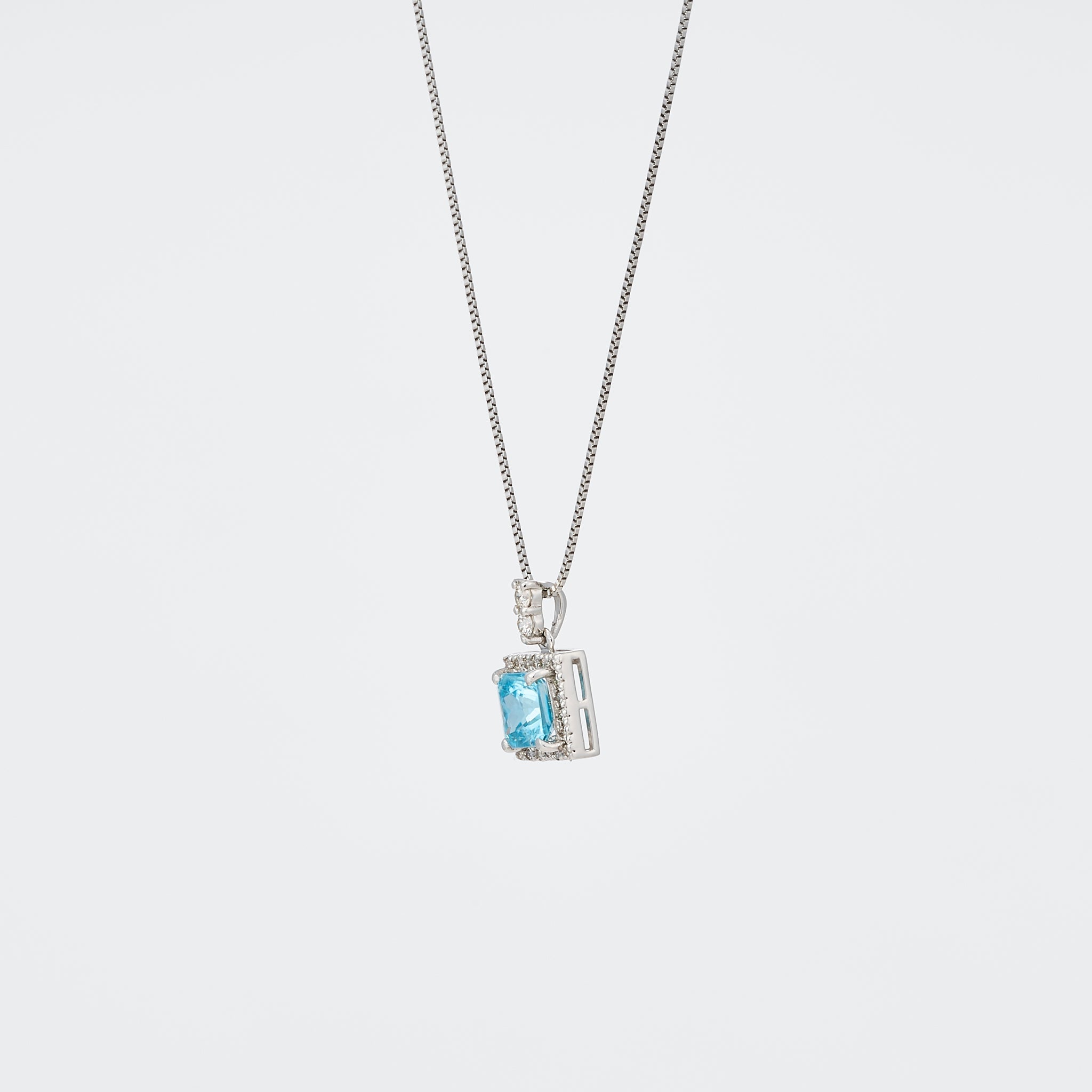 【限定1点】ブルージルコン/ダイヤモンド プラチナネックレス(12月誕生石)《26A02203》