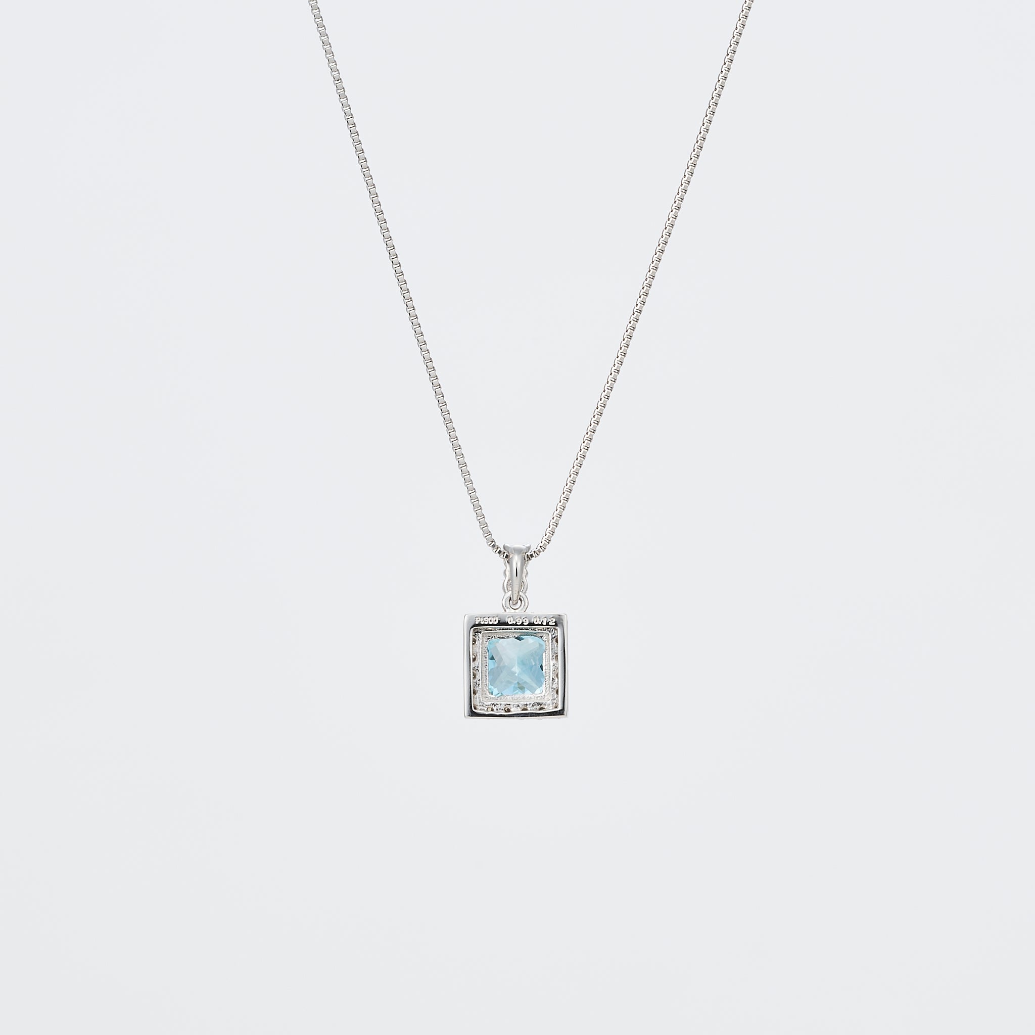 【限定1点】ブルージルコン/ダイヤモンド プラチナネックレス(12月誕生石)《26A02203》