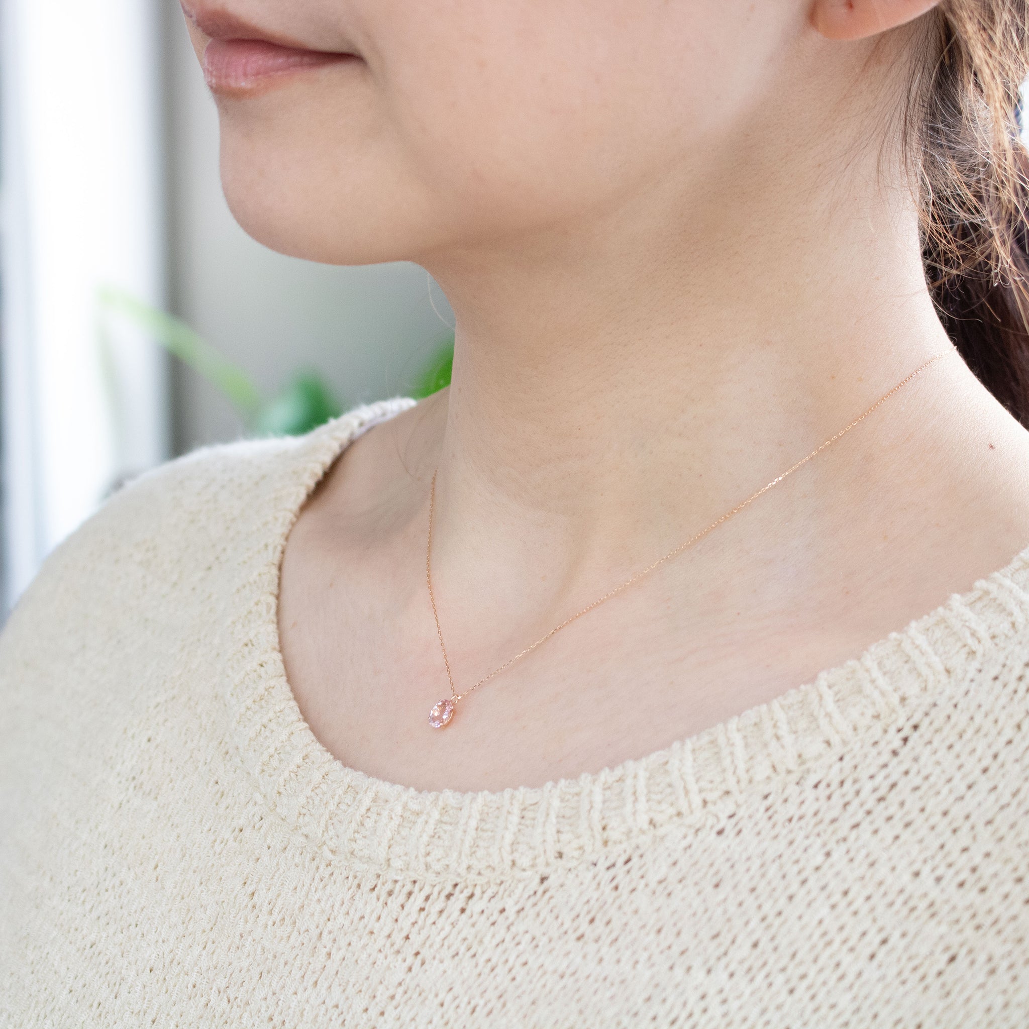 モルガナイト K18ネックレス(4月誕生石)《26A02205》