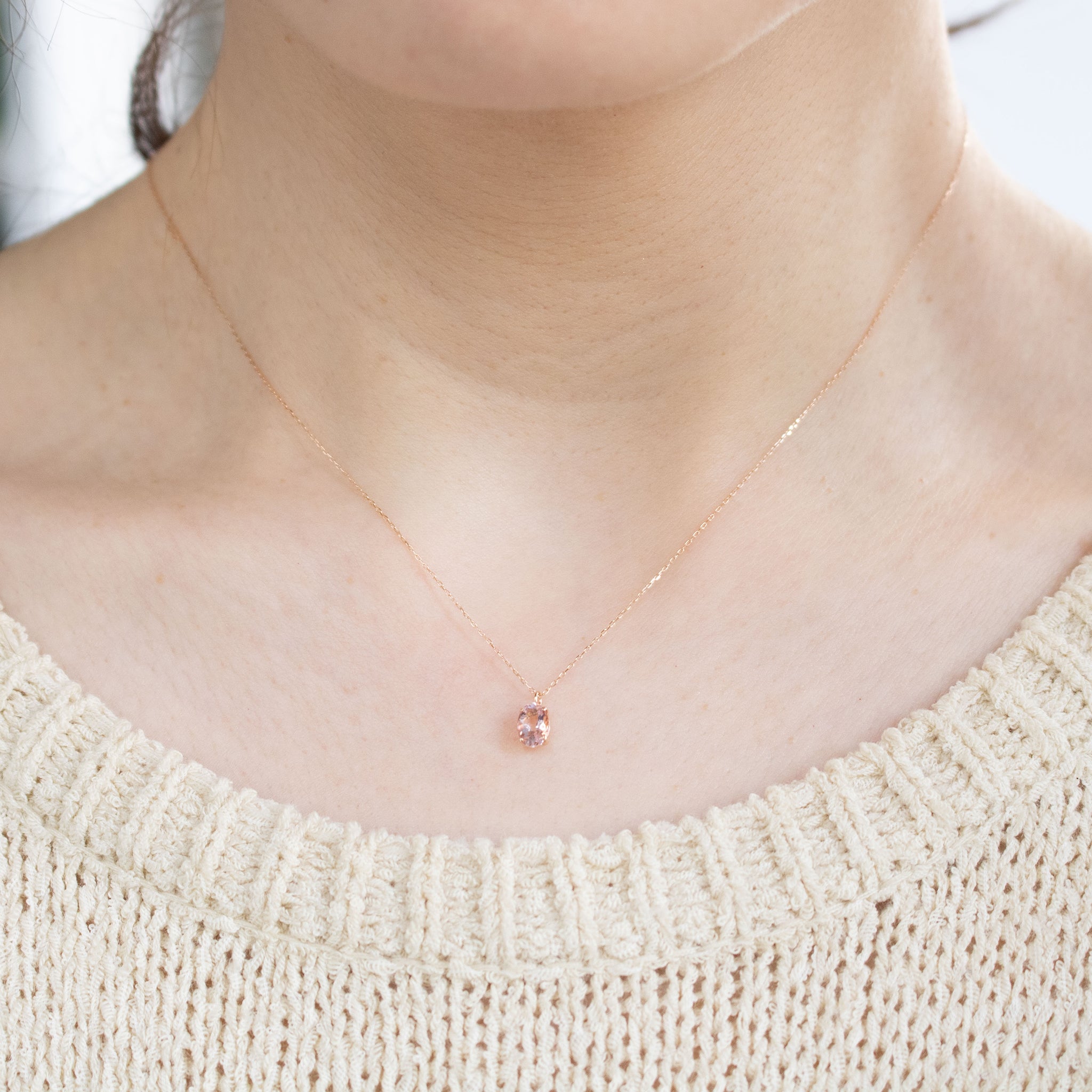 モルガナイト K18ネックレス(4月誕生石)《26A02205》