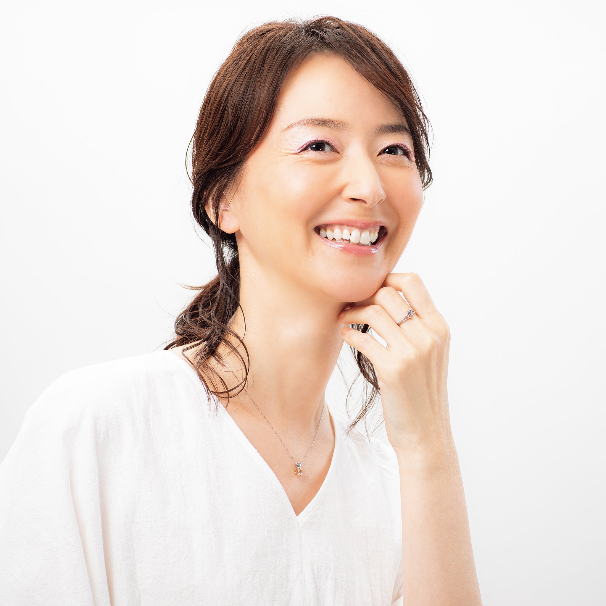 モルガナイト/アクアマリン プラチナ/K18ネックレス(コンビカラー/ハートシェイプ)《26A02208》