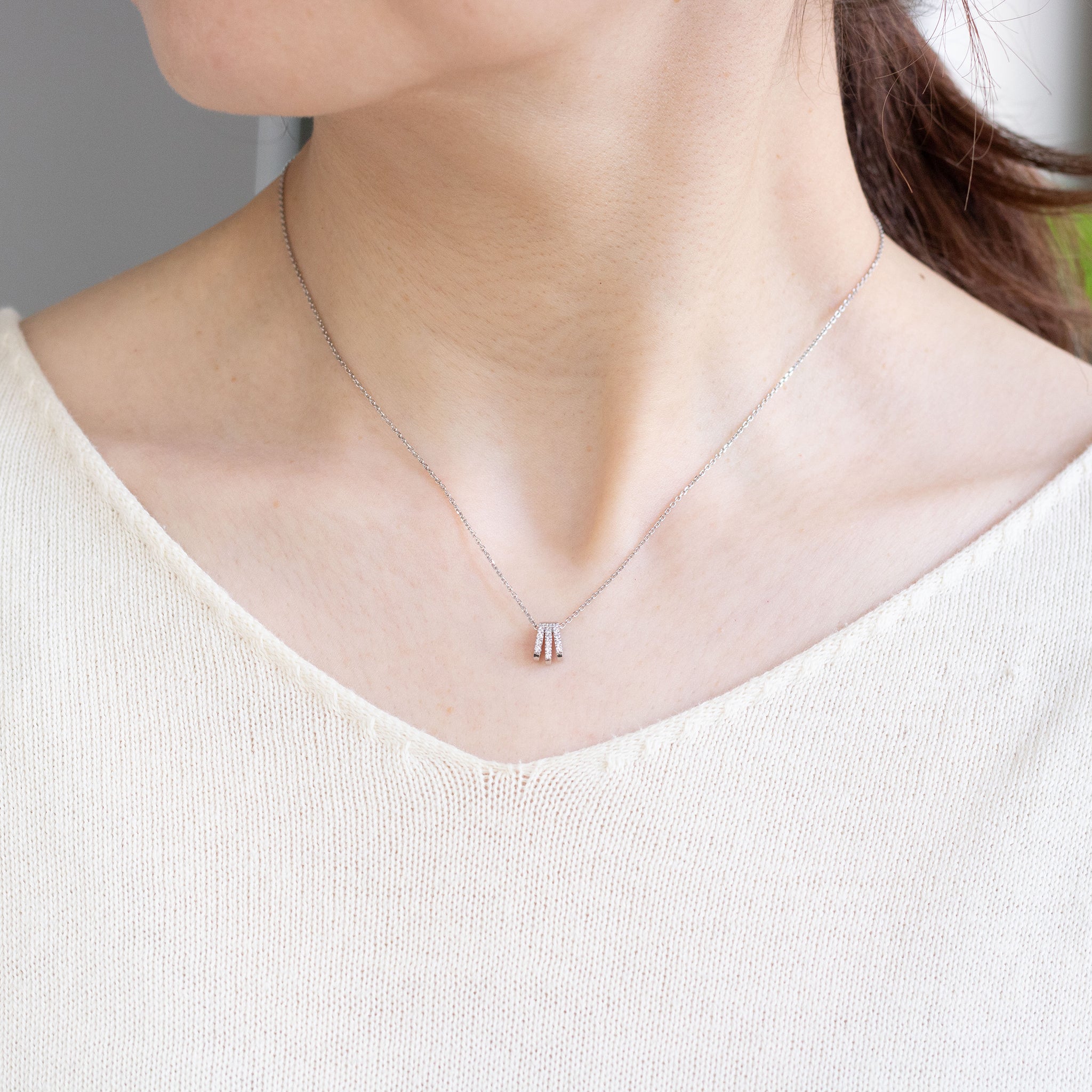 ダイヤモンド プラチナネックレス(4月誕生石)《26A02405》