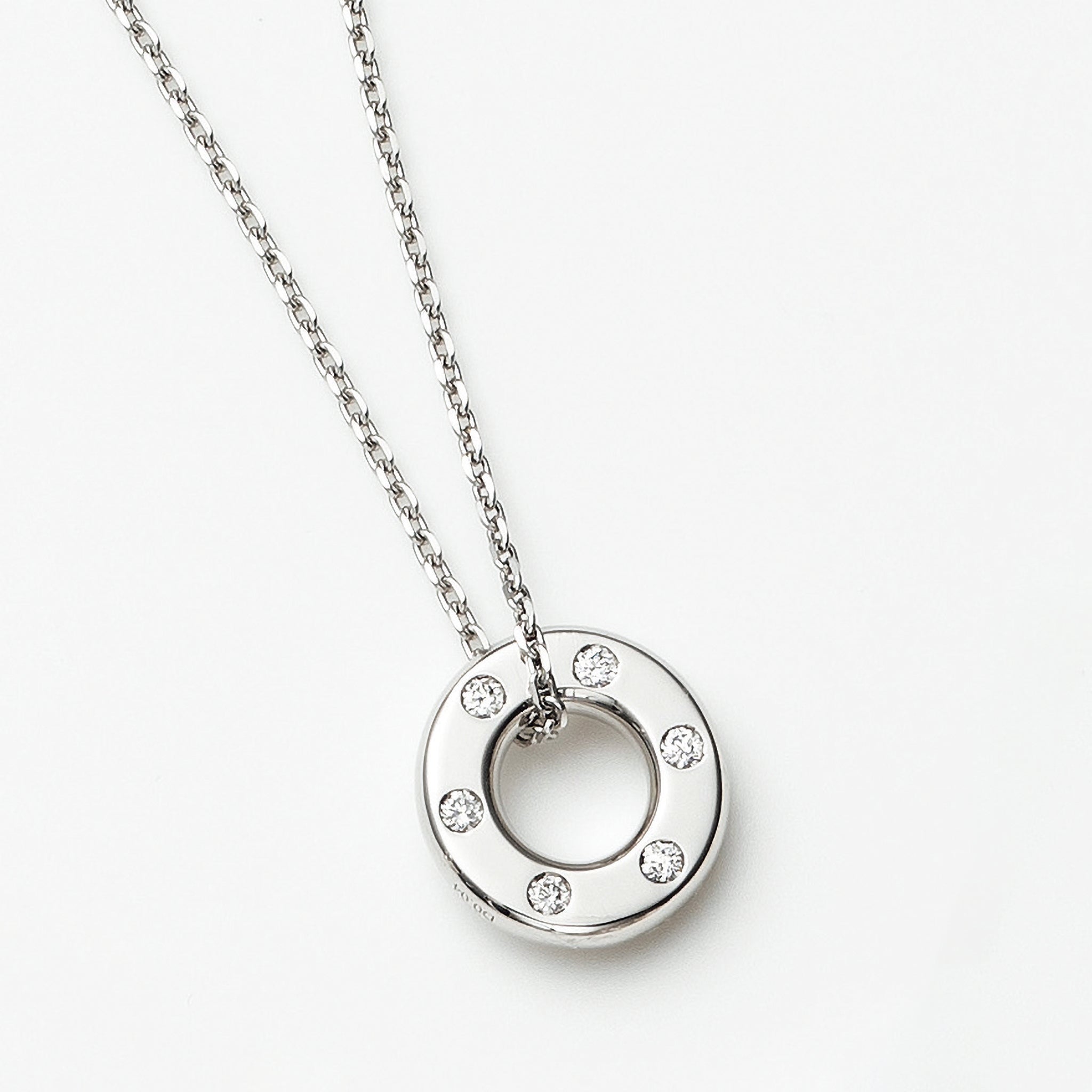 ダイヤモンド プラチナネックレス(ドッツ/4月誕生石)《26A02503》