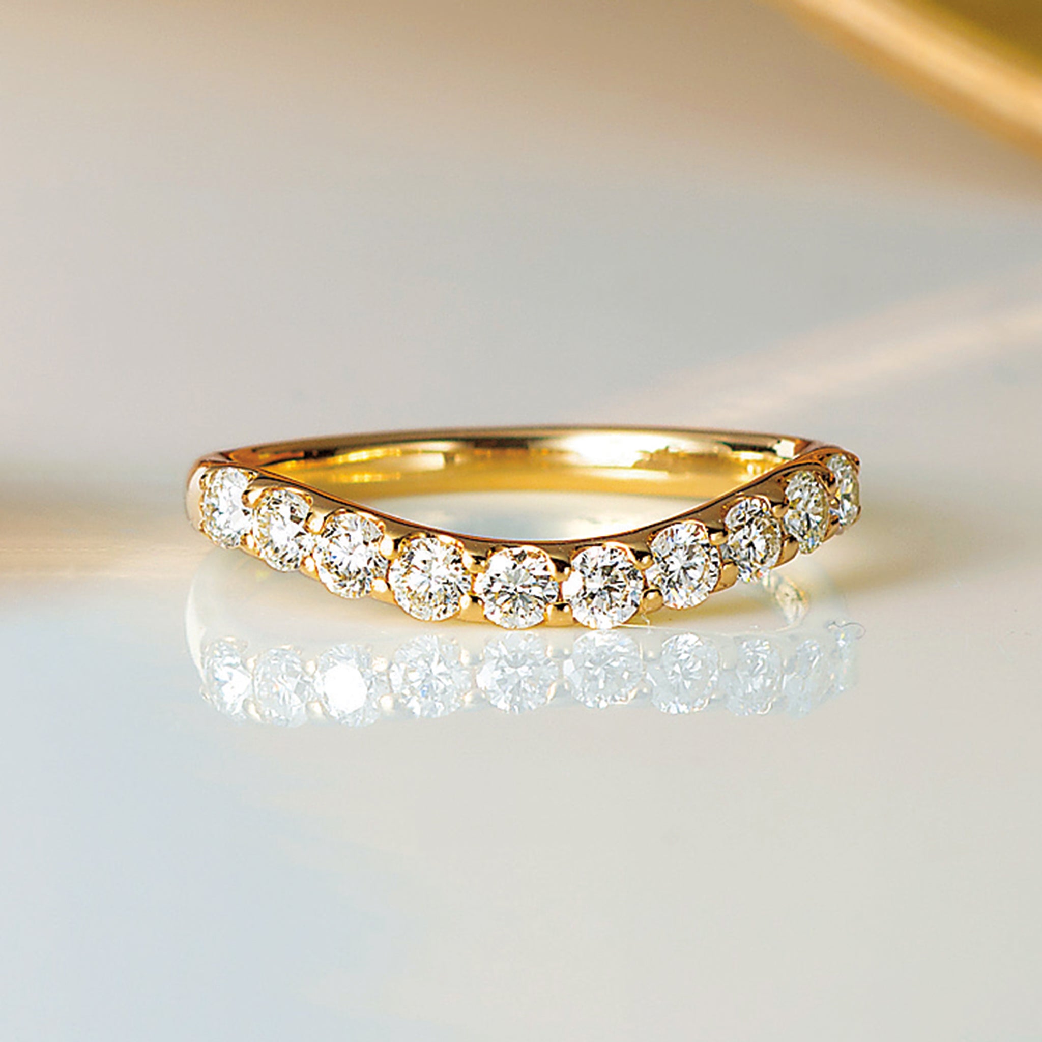 ダイヤモンド K18リング(計0.5カラット/ハーフエタニティ/ソフトV