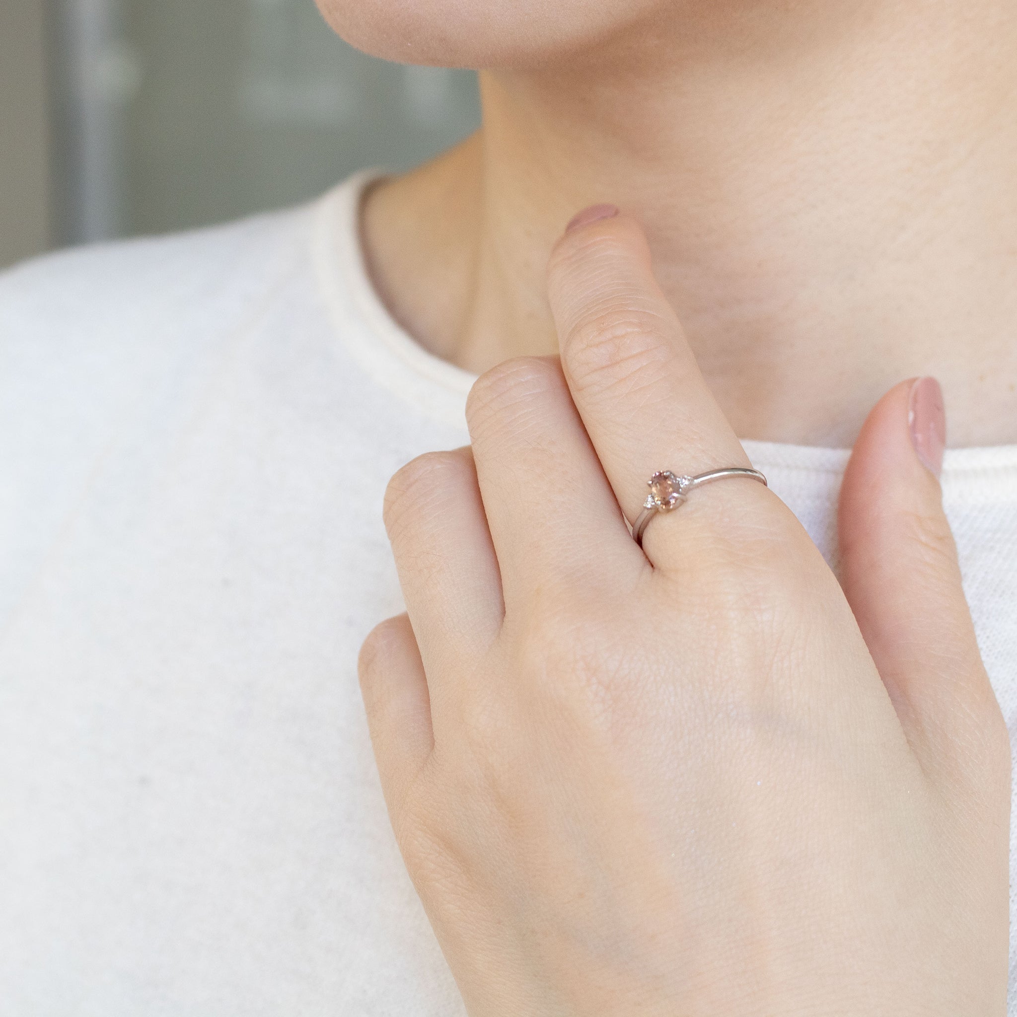 ゾイサイト/ダイヤモンド プラチナリング《26A02701》