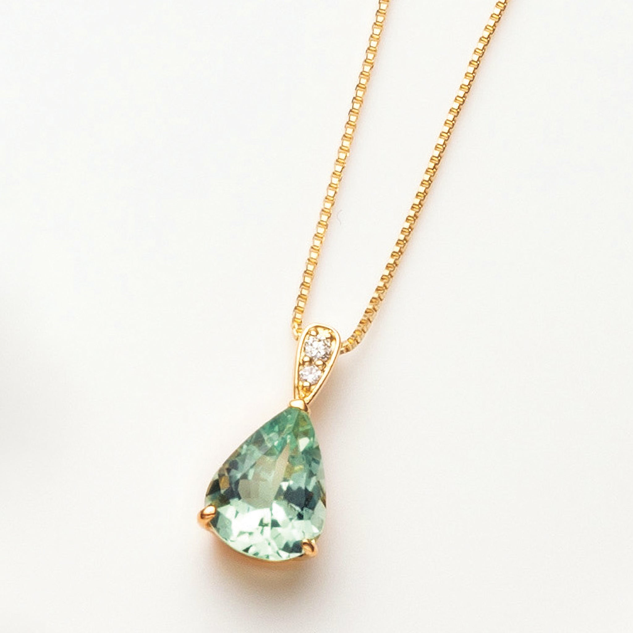 グリーンベリル/ダイヤモンド K18ネックレス《26A02705》
