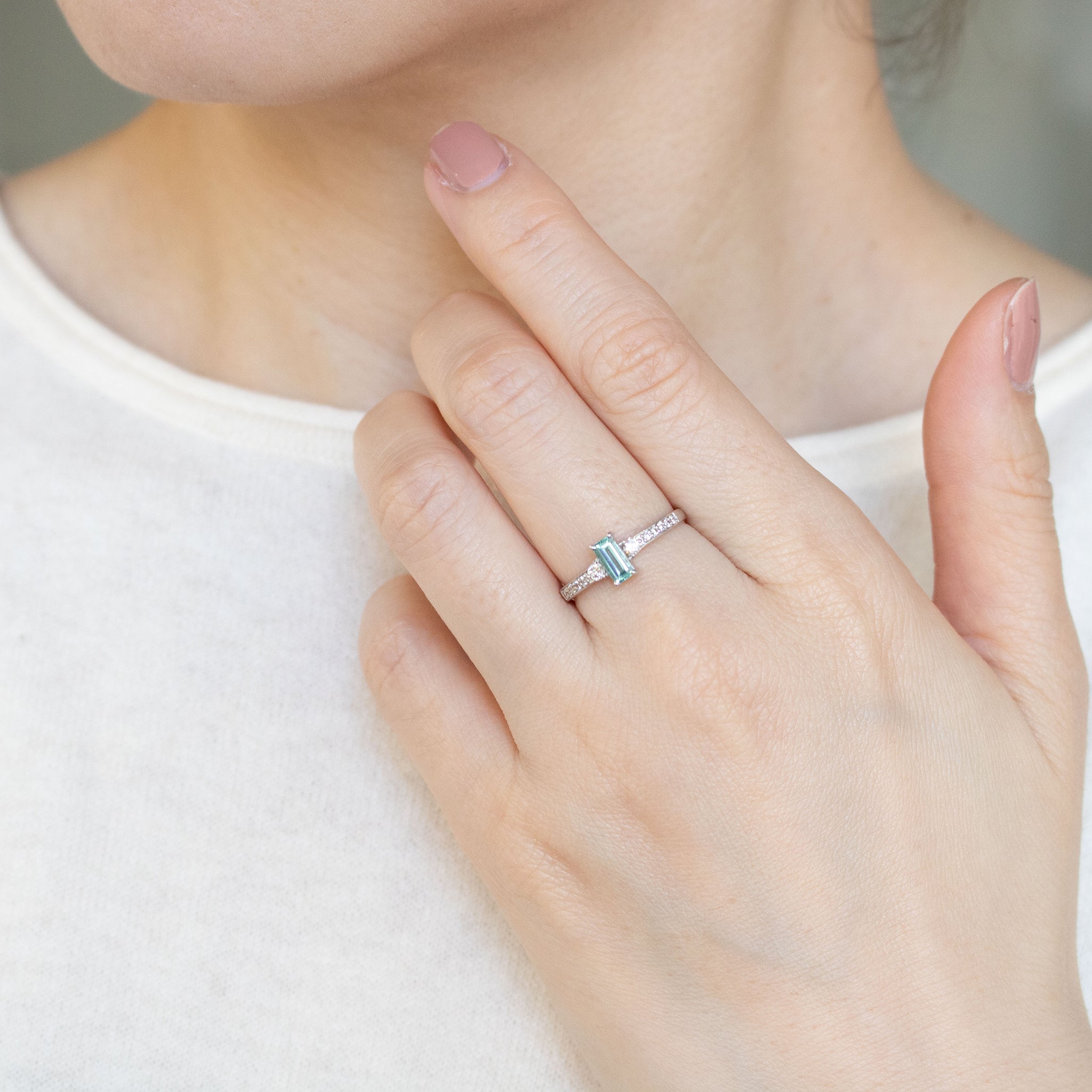 トルマリン/ダイヤモンド プラチナリング《26A02706》