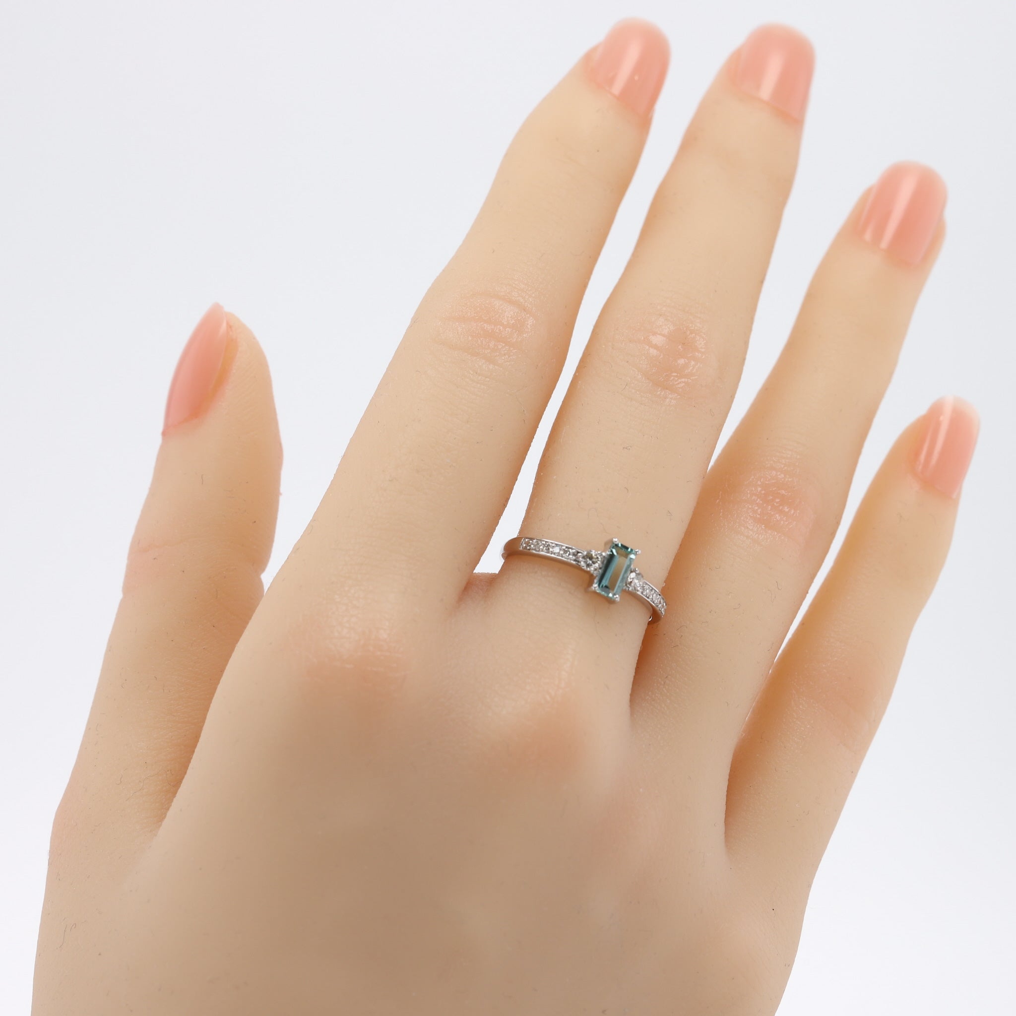 トルマリン/ダイヤモンド プラチナリング《26A02706》