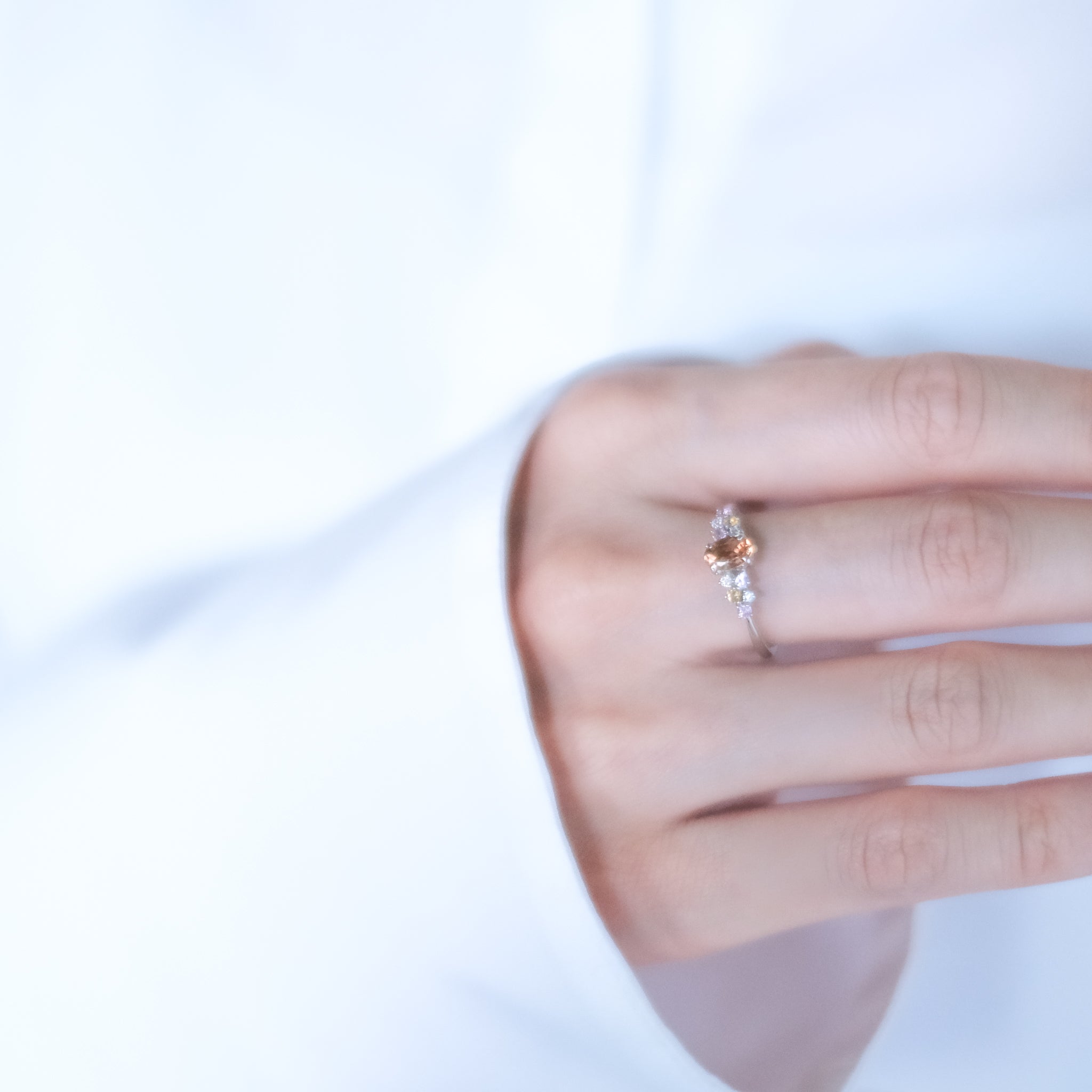 【限定3点】インペリアルトパーズ/ピンクサファイア プラチナリング(11月誕生石/鑑別書付)《26A02707》