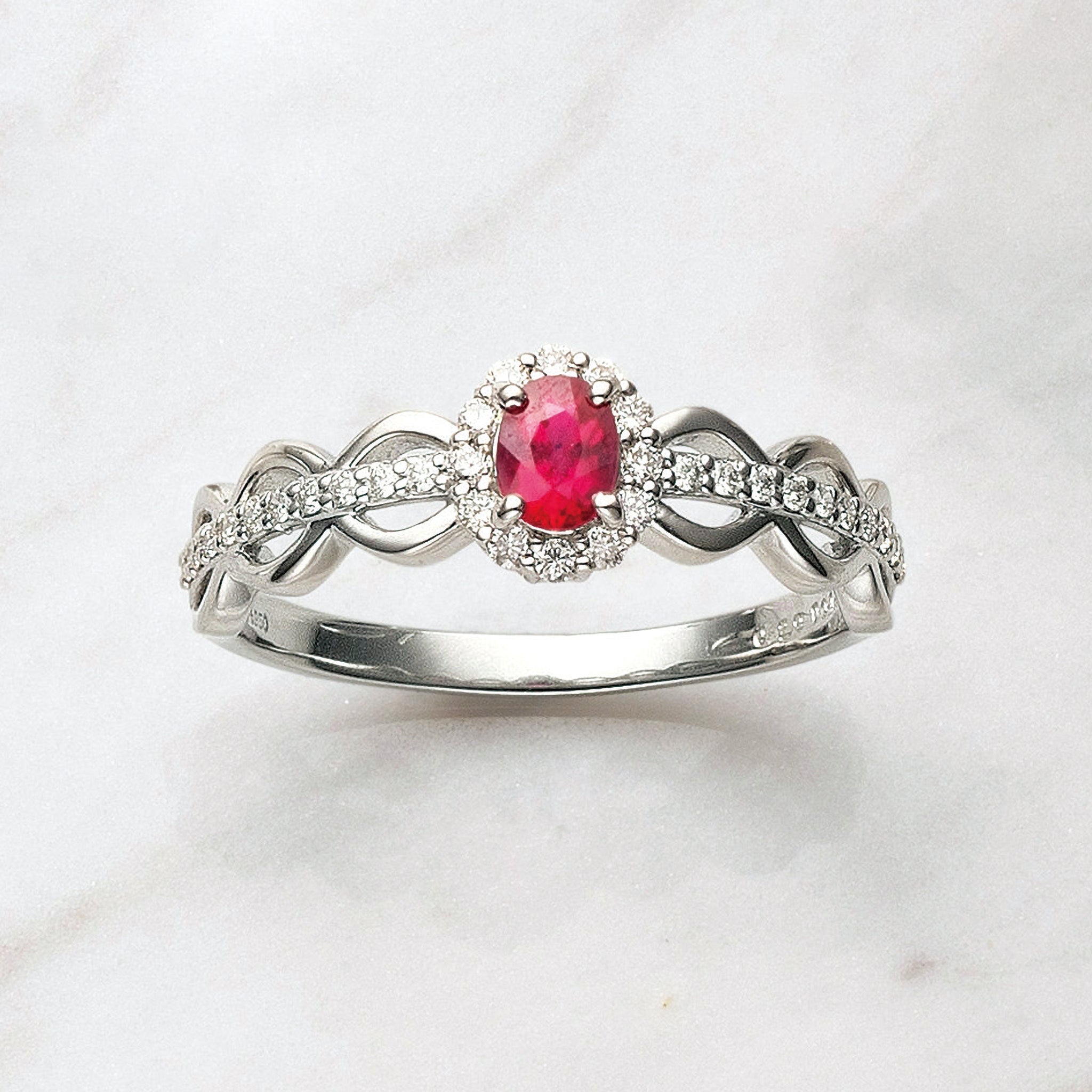 ルビー/ダイヤモンド プラチナリング(7月誕生石)《26A02809》