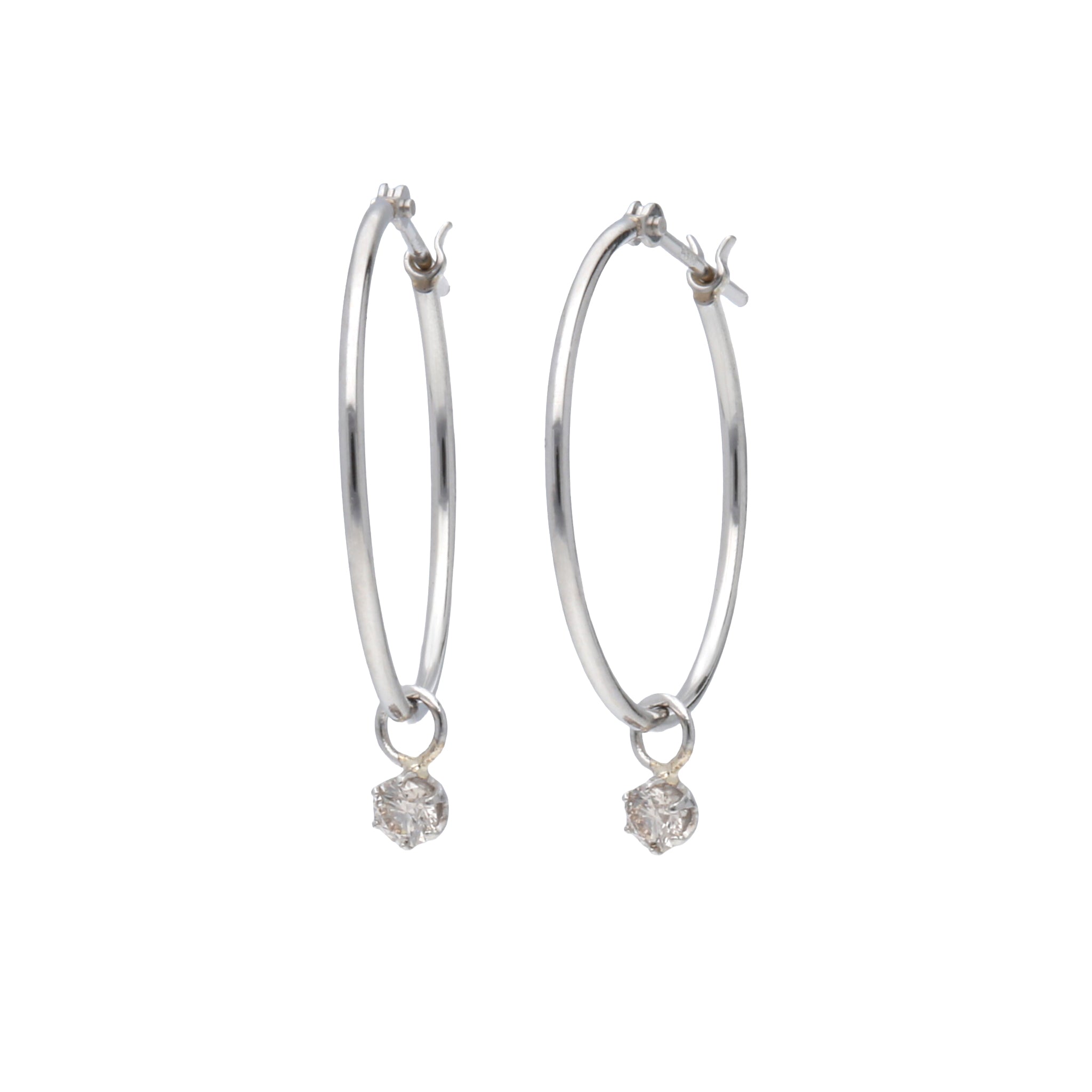 ダイヤモンド プラチナピアス(フープ/4月誕生石)《26A03007》