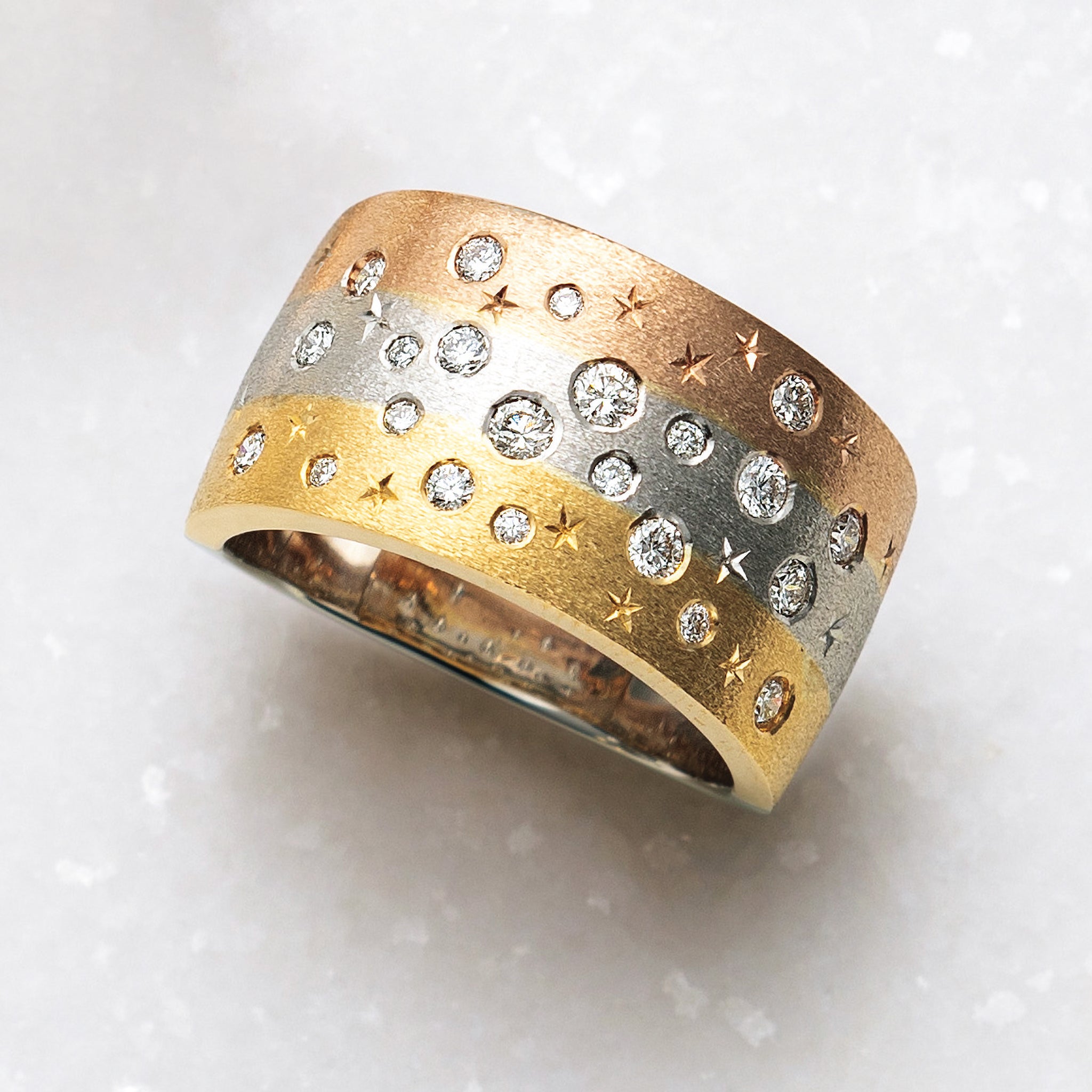 ダイヤモンド プラチナ/K18リング(スリーカラー/4月誕生石)《26A03107》