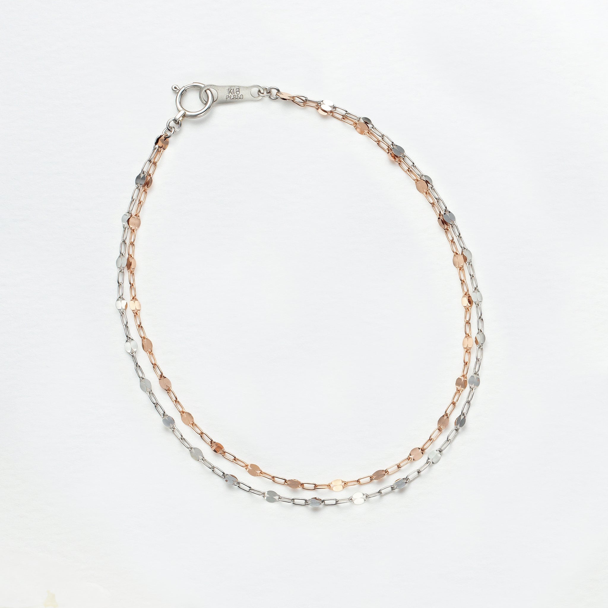 K18/プラチナ ブレスレット(コンビカラー)《26A03204》