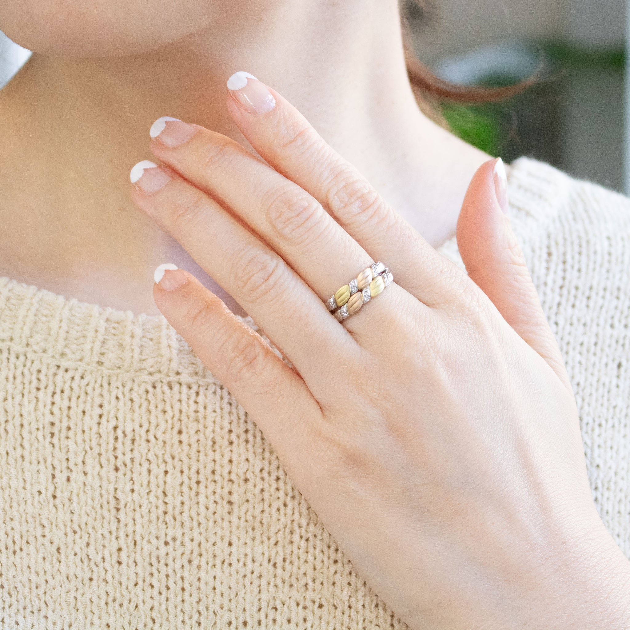 K18/プラチナリング(スリーカラー)《26A03301》