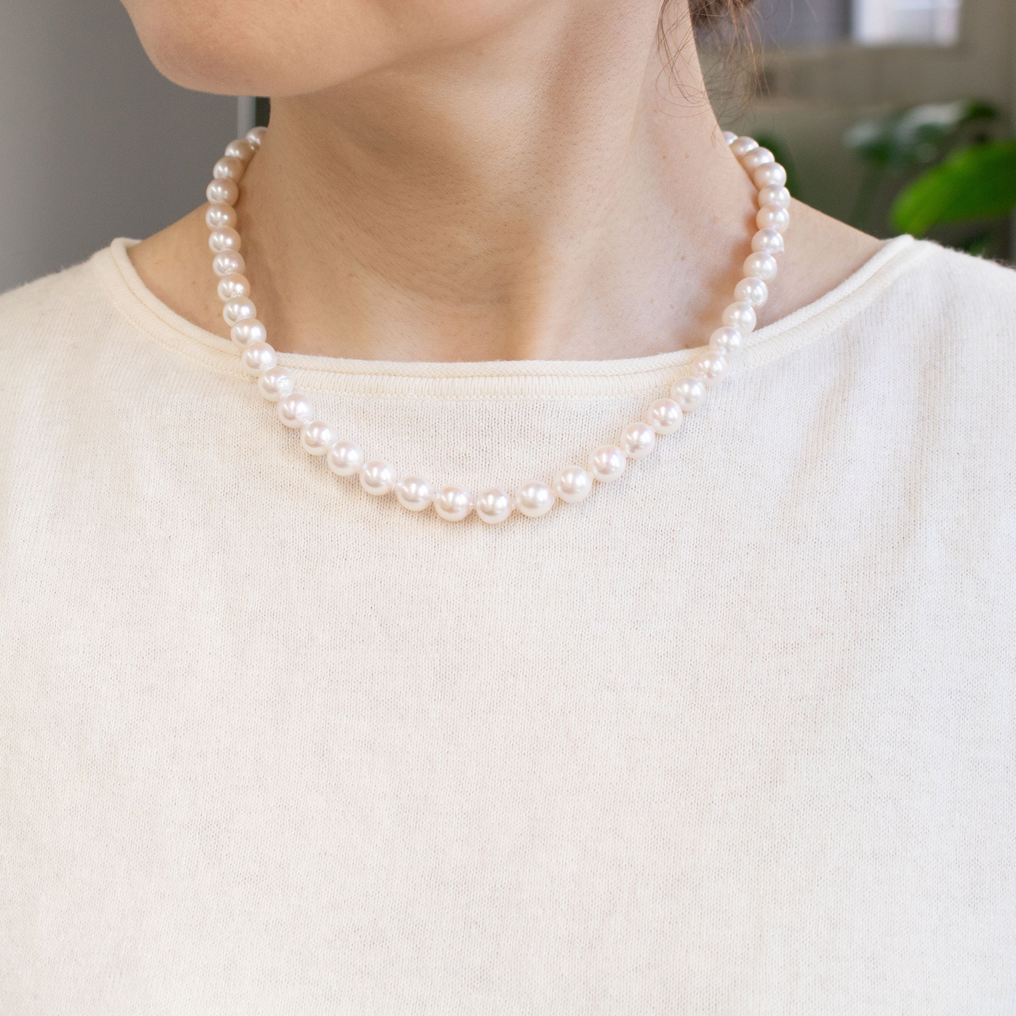 【限定10点】パール ネックレス(アコヤ真珠/7.5mm/セミバロック珠/6月誕生石)《26A03303》