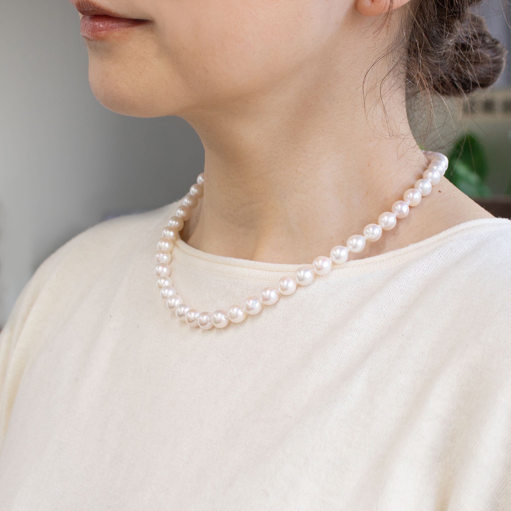 【限定10点】パール ネックレス(アコヤ真珠/7.5mm/セミバロック珠/6月誕生石)《26A03303》