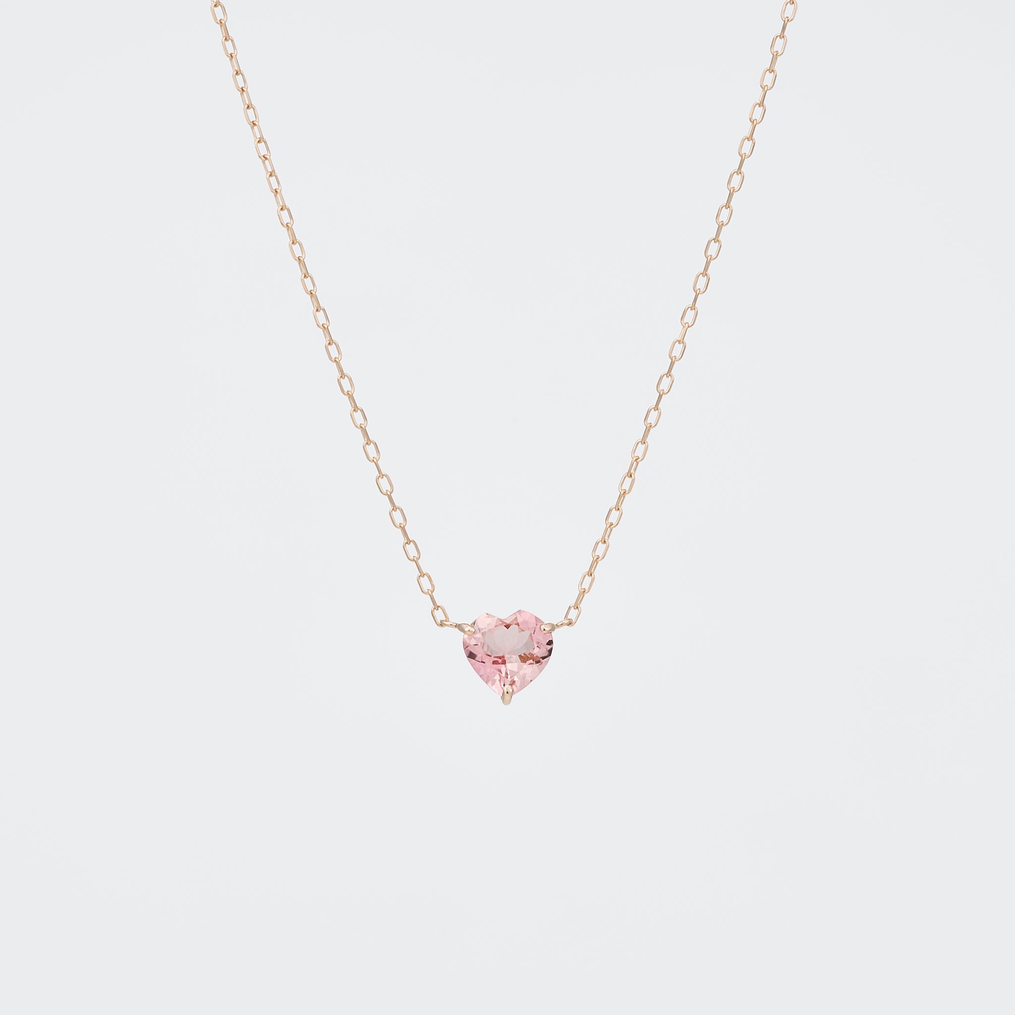 ピンクトルマリン K18ネックレス(ハートシェイプ/10月誕生石)《26A03305》