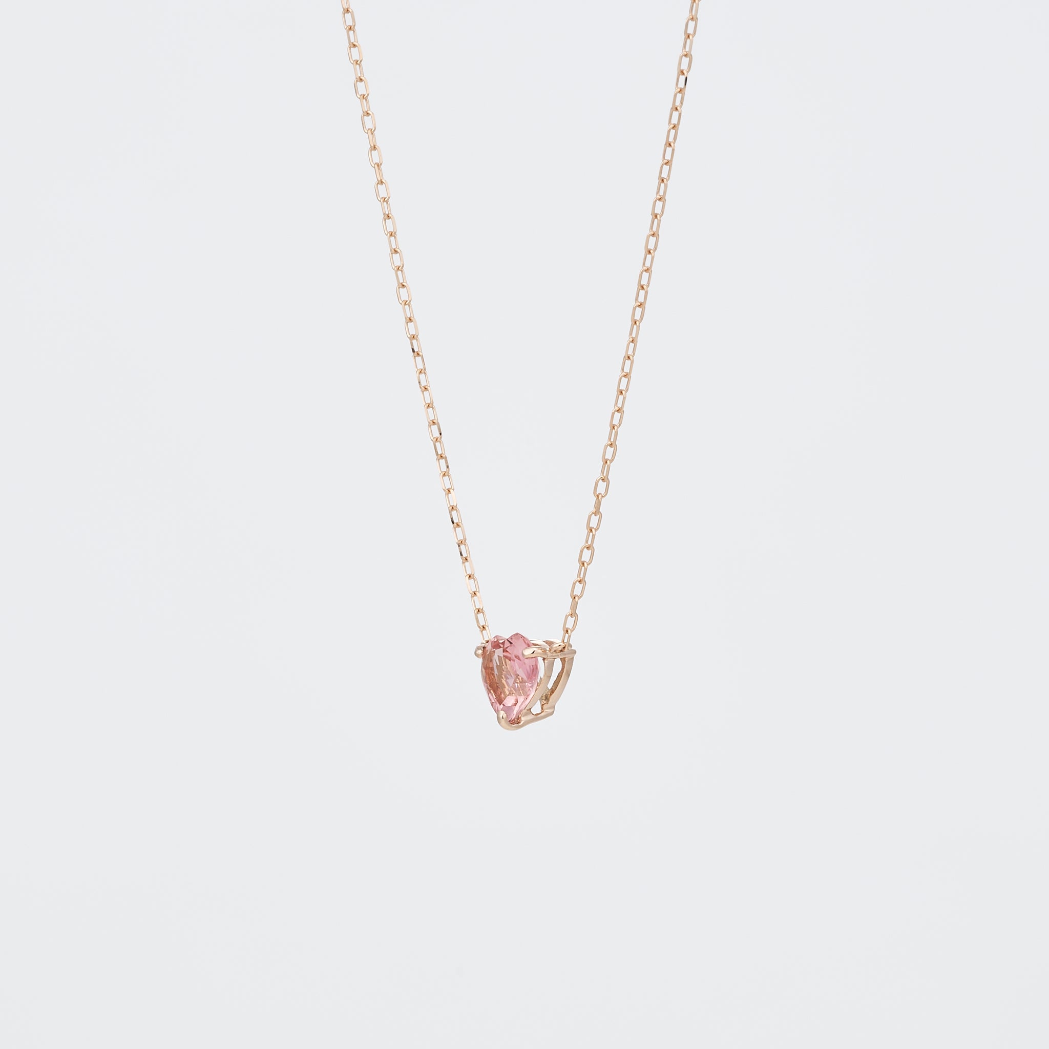ピンクトルマリン K18ネックレス(ハートシェイプ/10月誕生石)《26A03305》