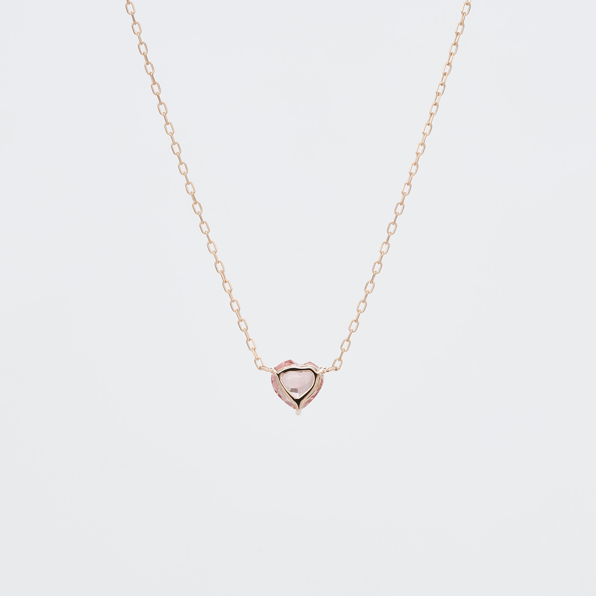 ピンクトルマリン K18ネックレス(ハートシェイプ/10月誕生石)《26A03305》