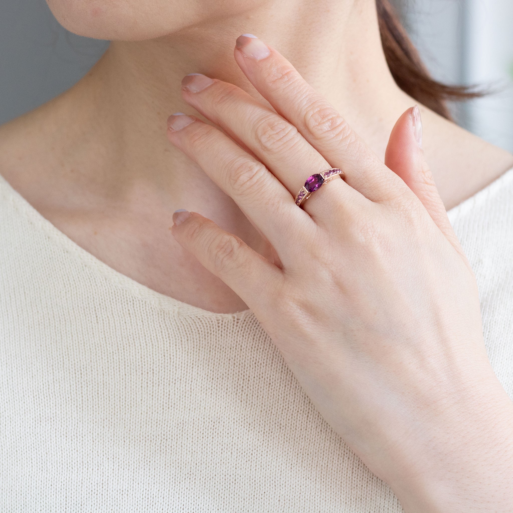 ガーネット K18リング(1月誕生石)《26A03306》