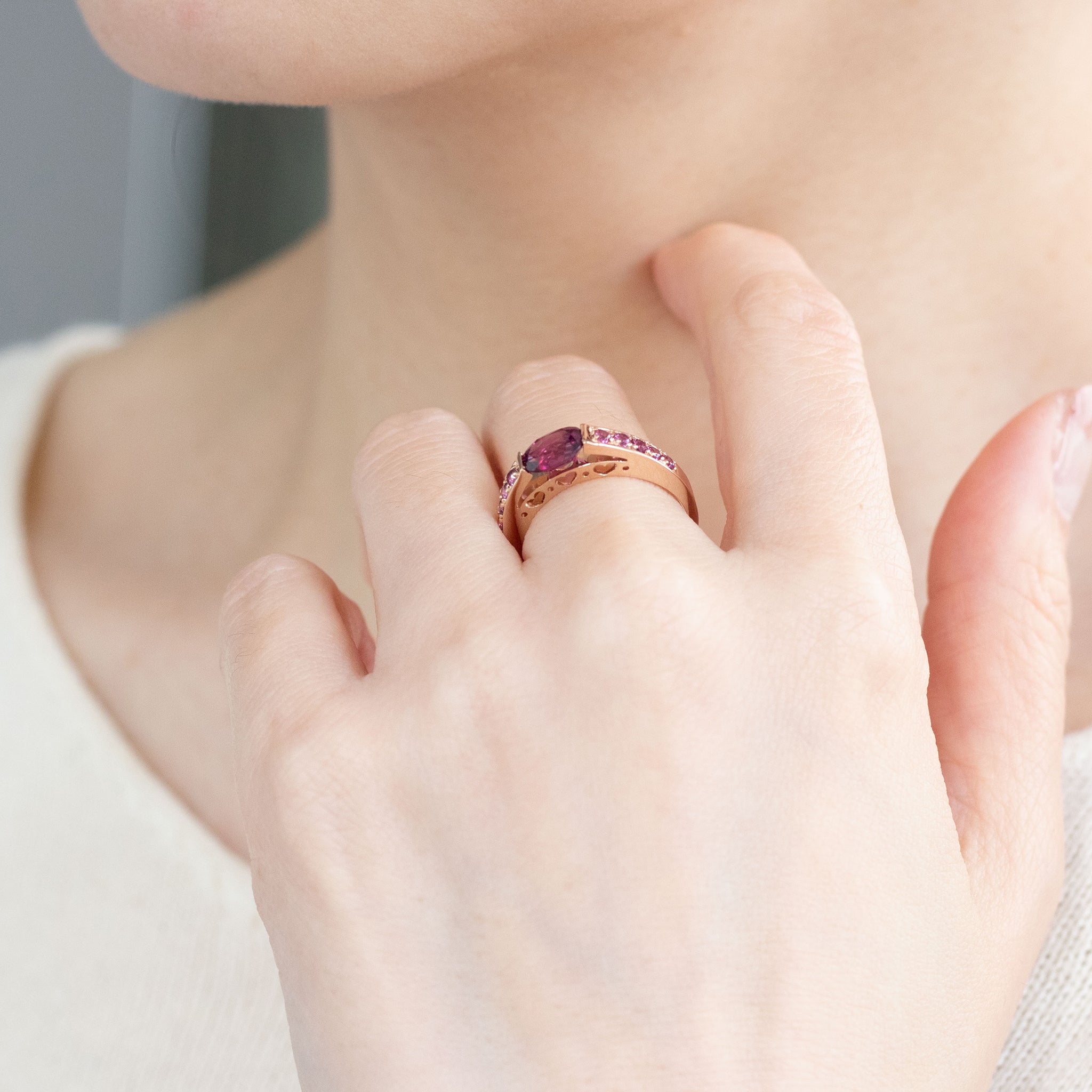 ガーネット K18リング(1月誕生石)《26A03306》