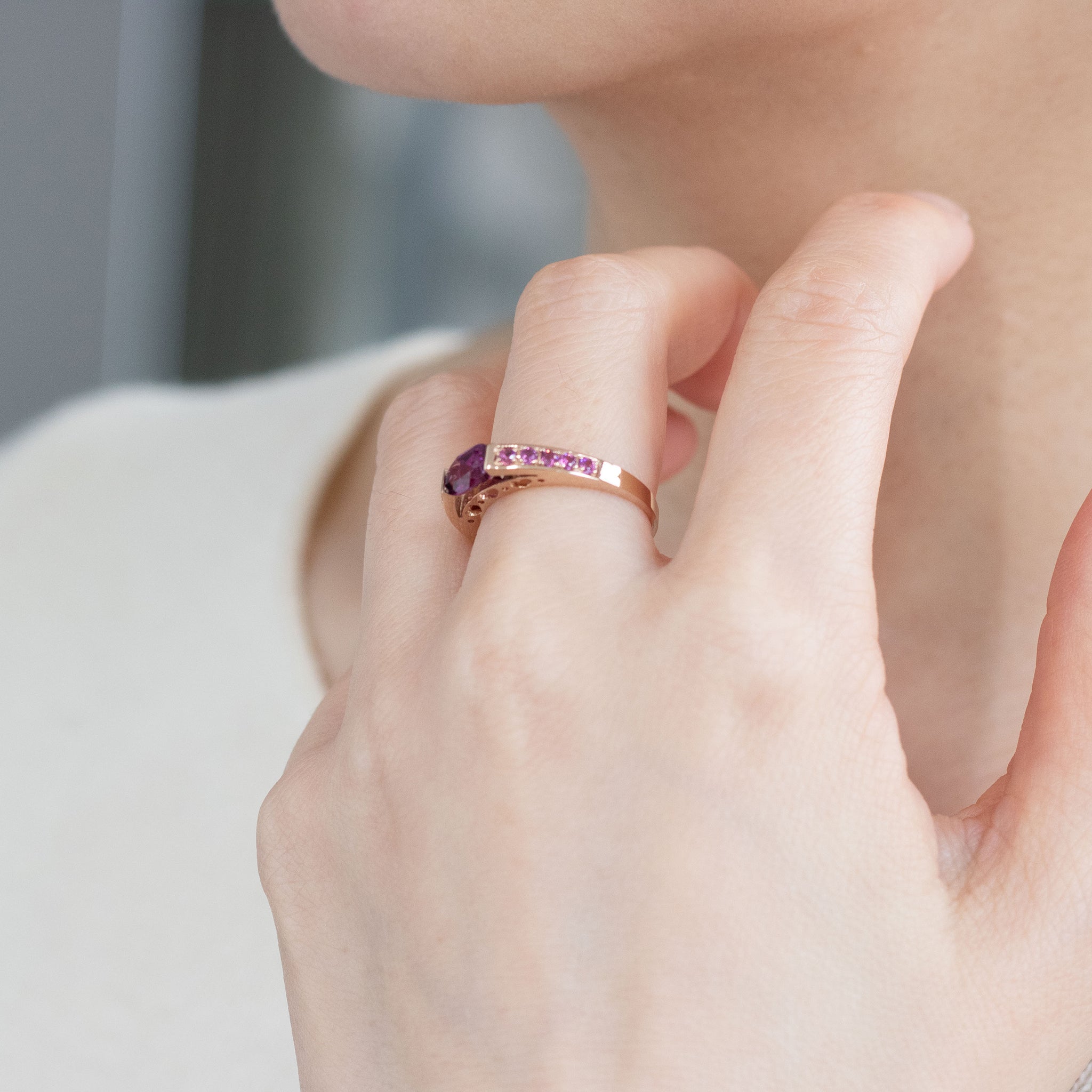 ガーネット K18リング(1月誕生石)《26A03306》