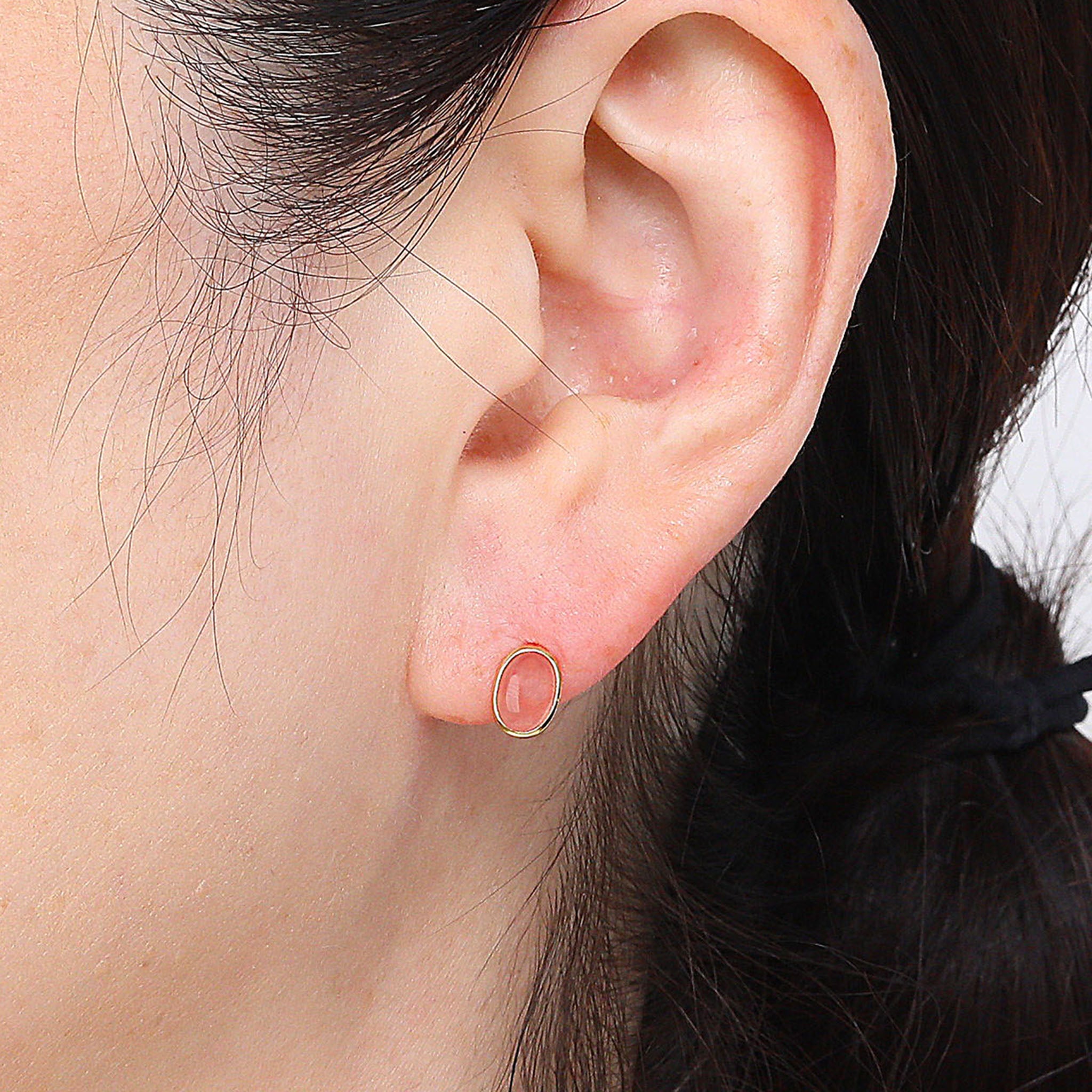 ロードクロサイト K18ピアス(カボション)《26A03307》