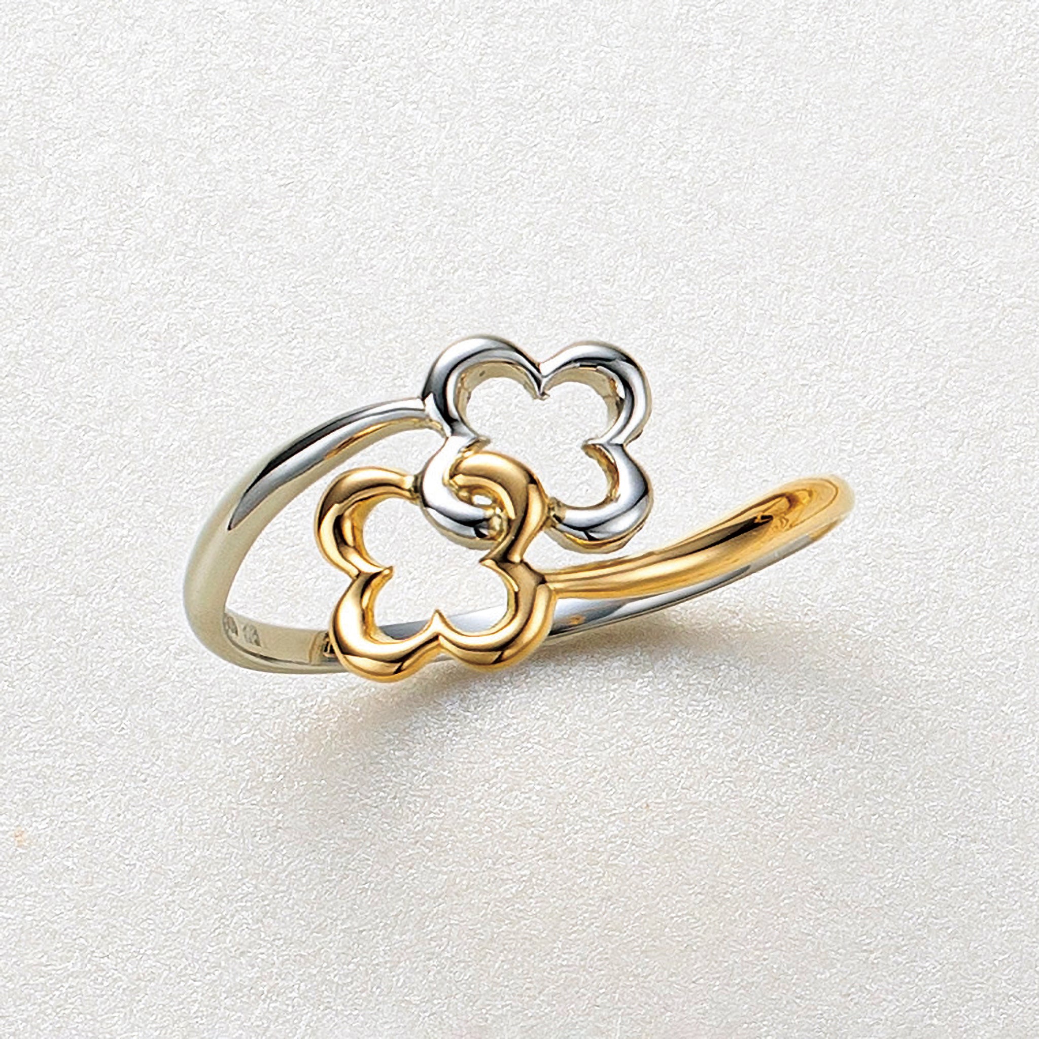 プラチナ/K18リング(コンビカラー/フラワーモチーフ)《26A03404》