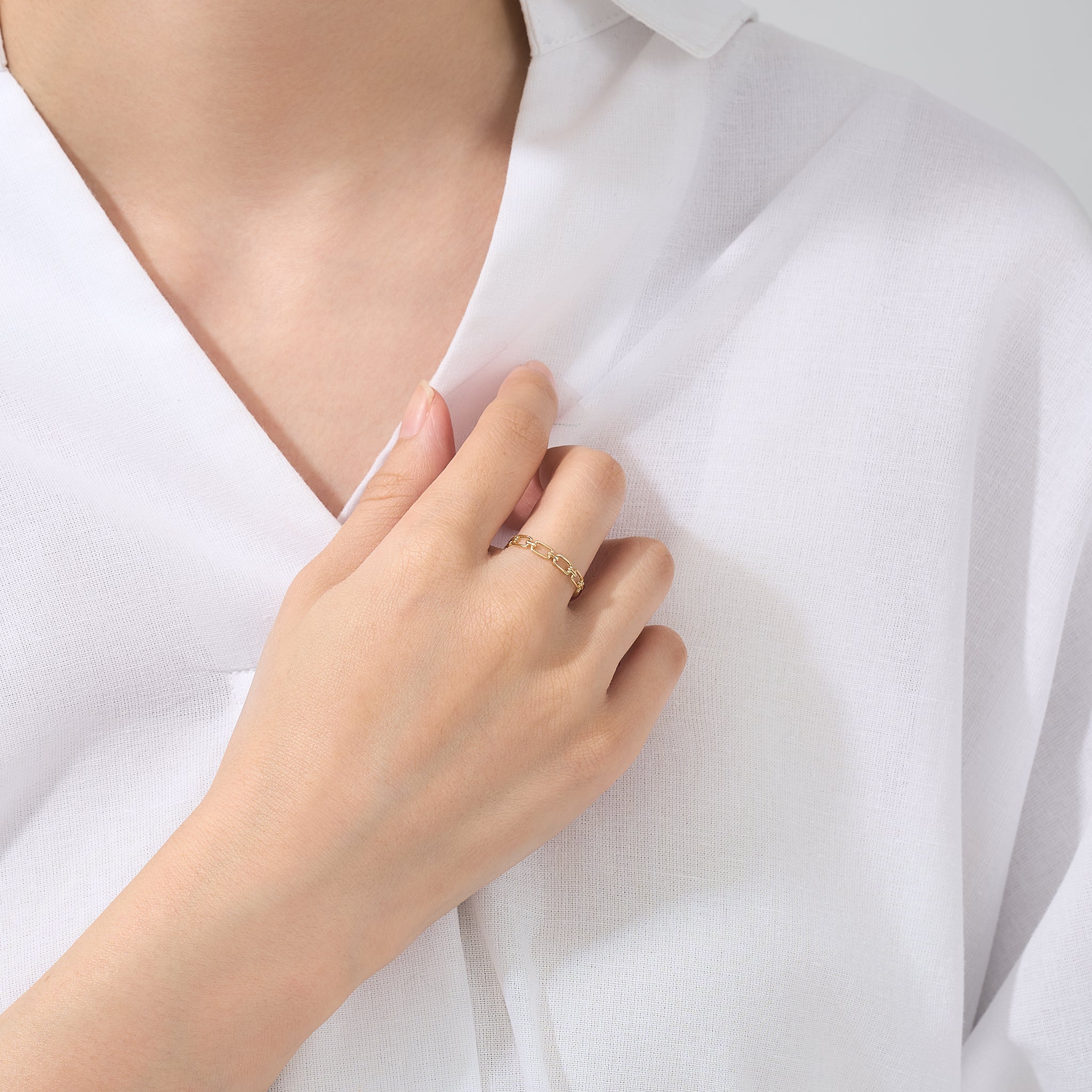 K18リング(チェーンモチーフ)《26A03405》