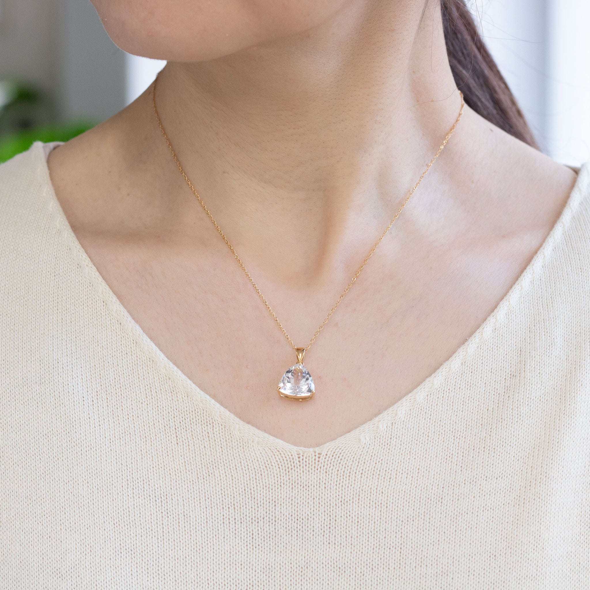 ロッククリスタル K18ペンダントトップ(トリリアントカット)《26A03801》