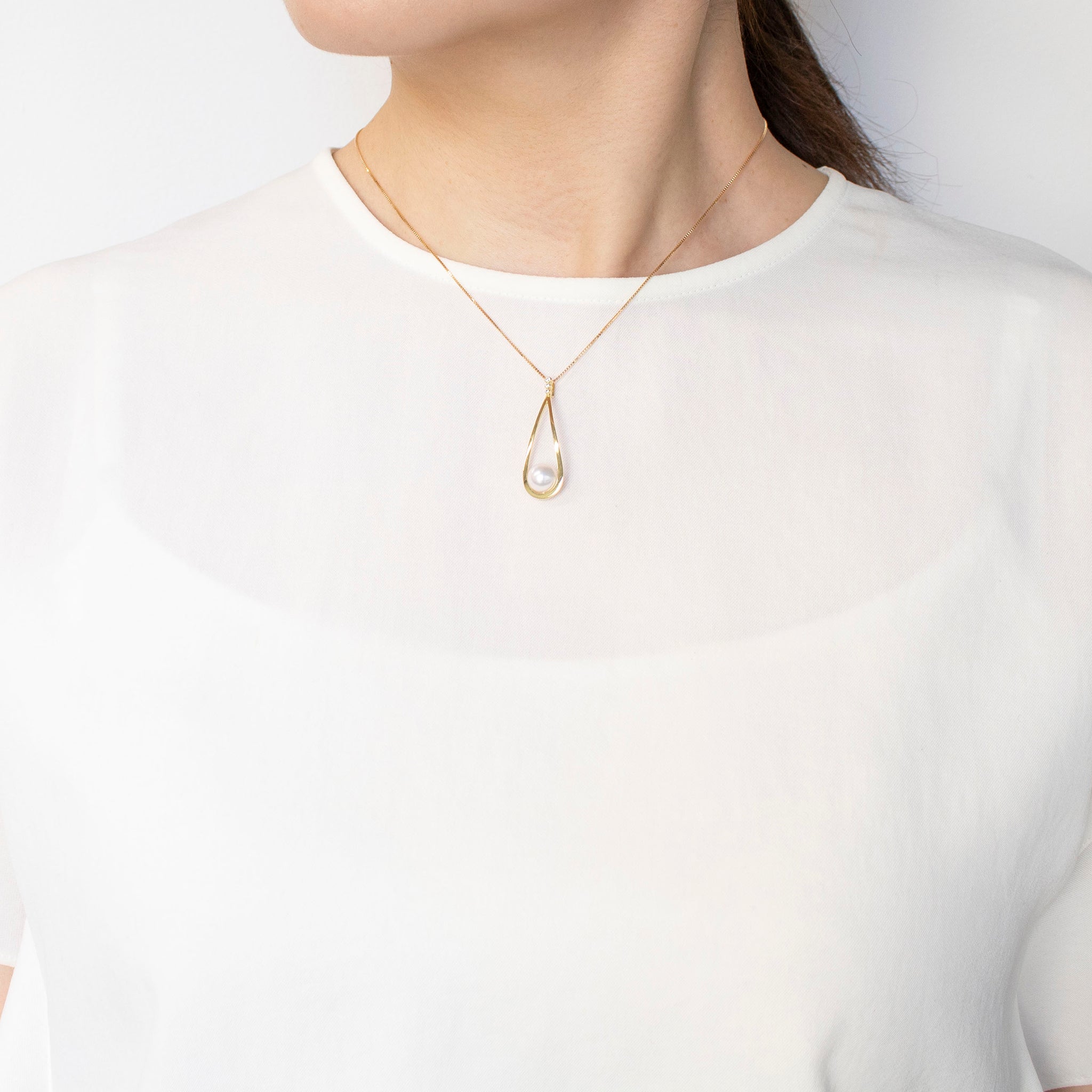 パール K18ネックレス(アコヤ真珠/7.5mm/6月誕生石)《26A03804》