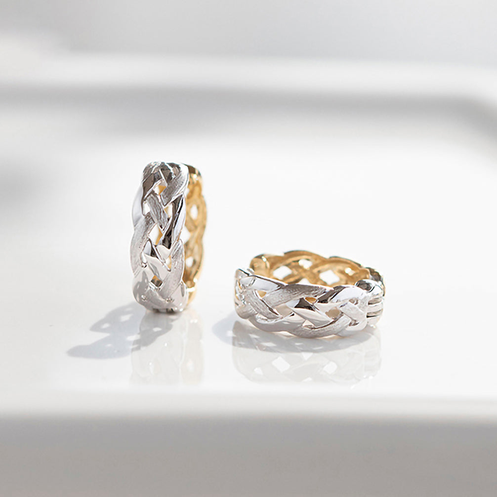 K18/K14イヤリング(ピアリング/リバーシブル/コンビカラー)《26A03807》