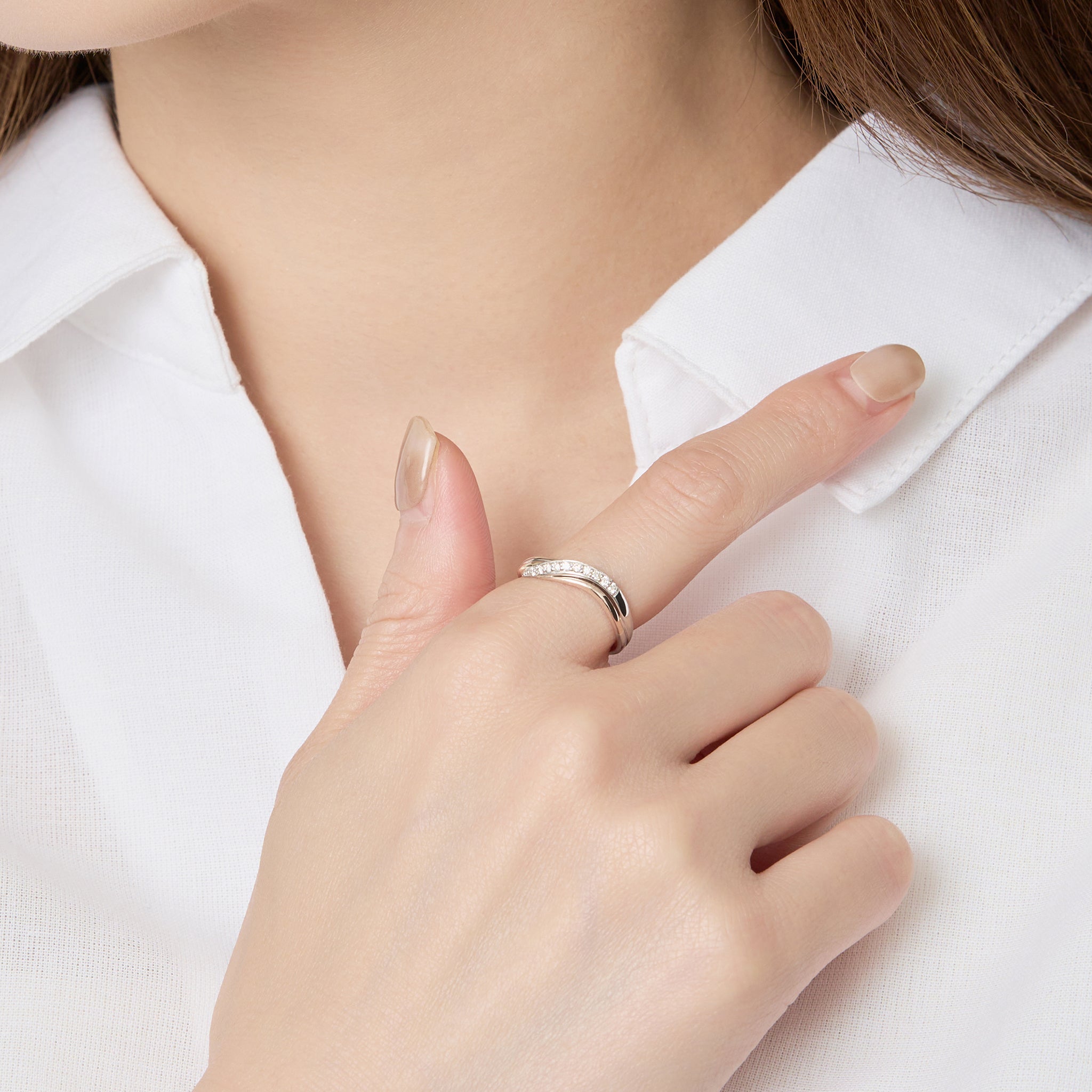 ダイヤモンド プラチナ/K18リング(スリーカラー/4月誕生石)《26A03902》