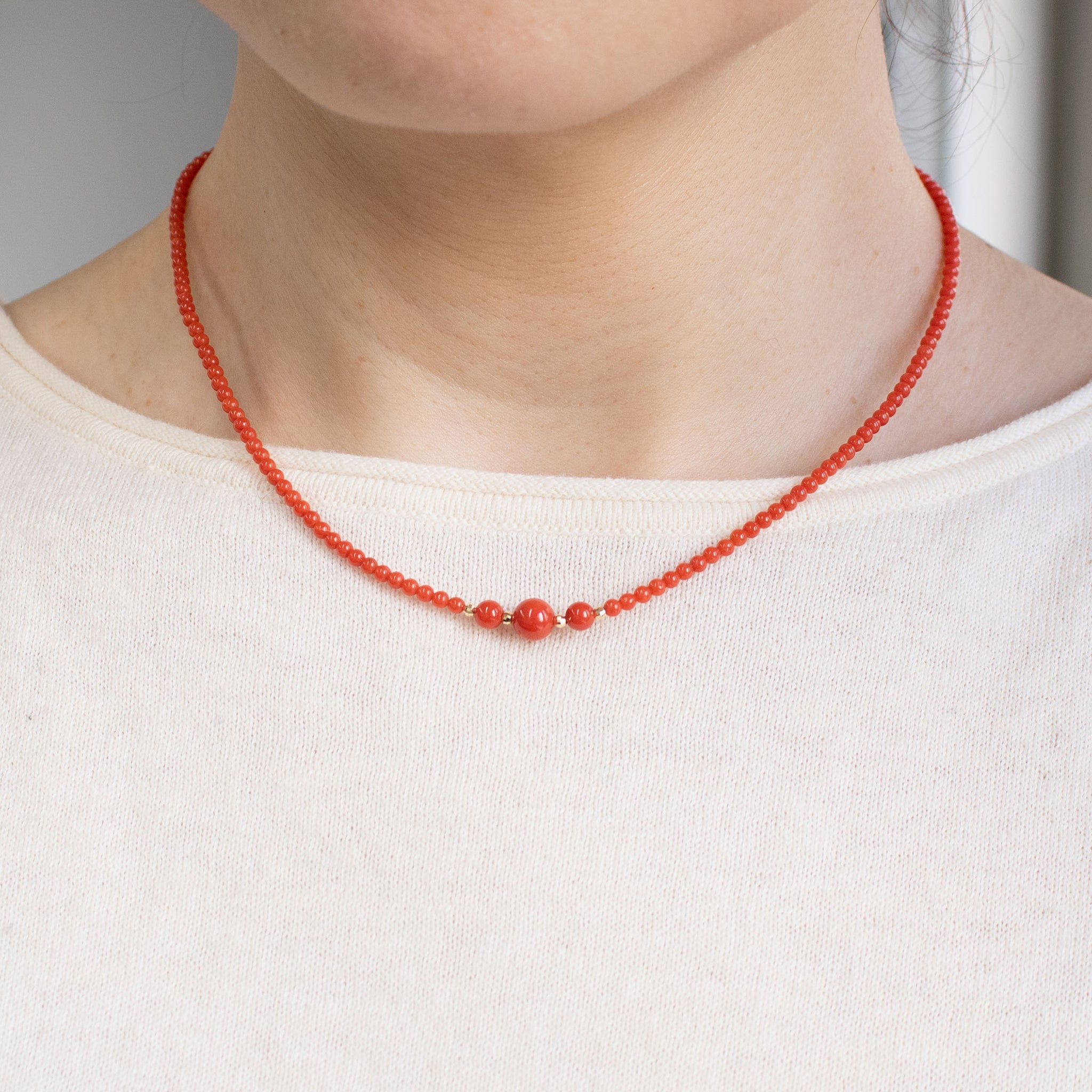 珊瑚(さんご) K18ネックレス(3月誕生石)《26A03908》