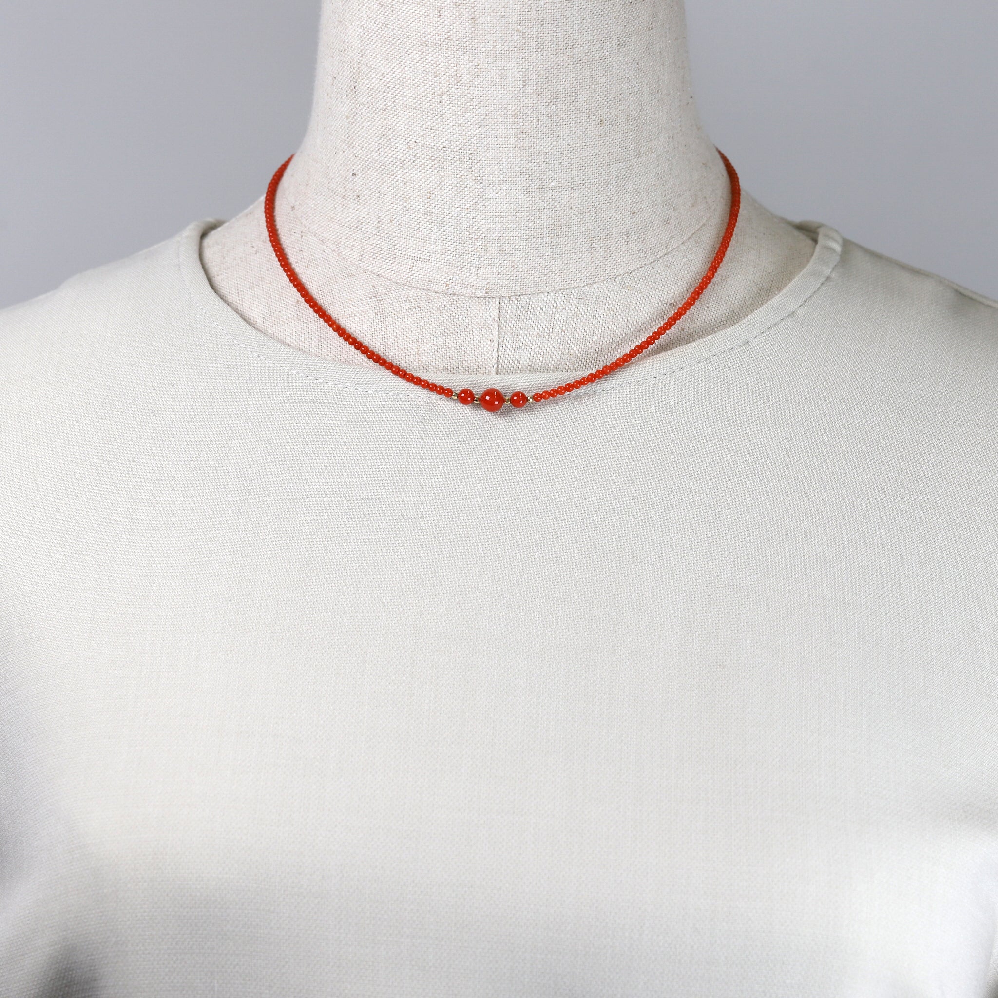 珊瑚(さんご) K18ネックレス(3月誕生石)《26A03908》