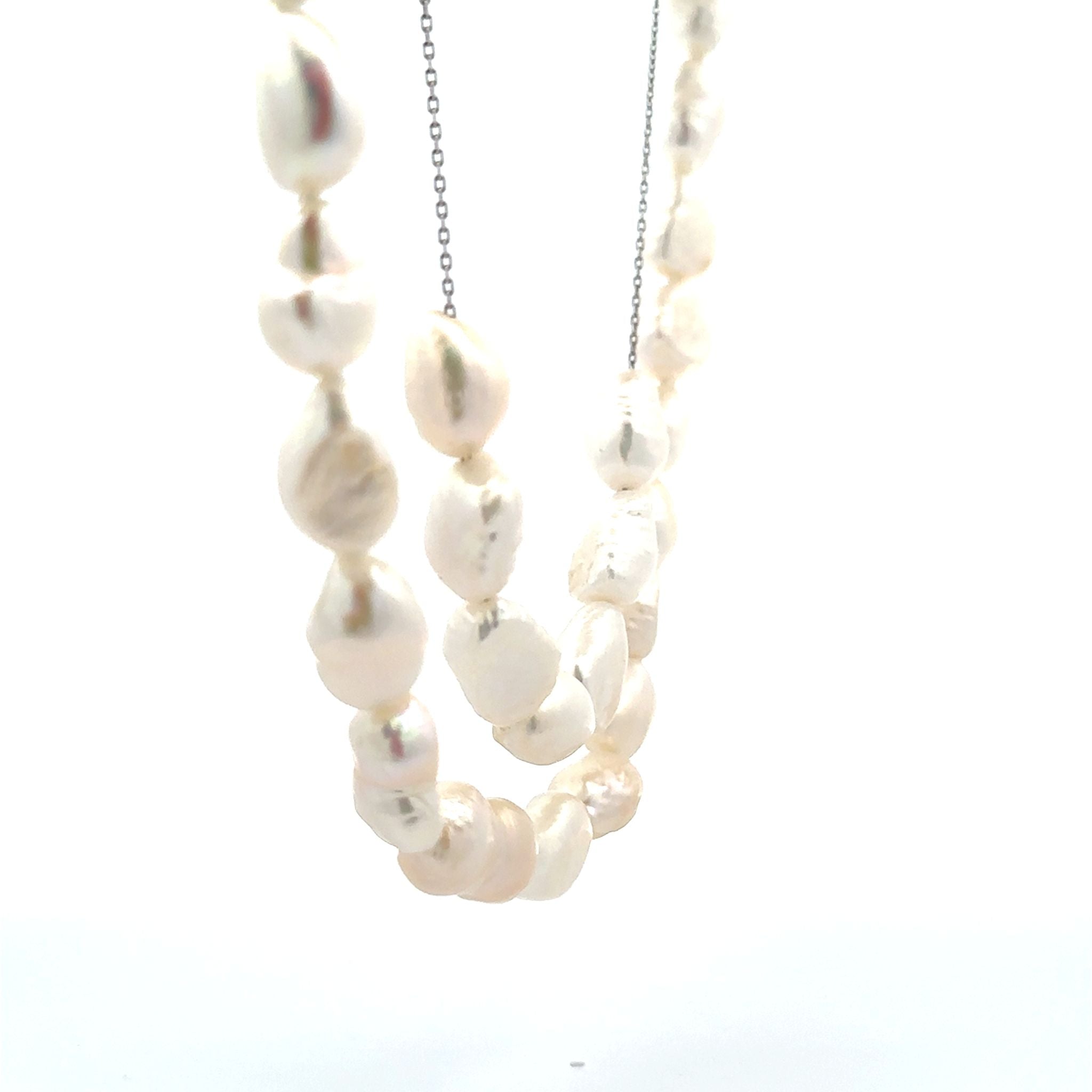 パール シルバーネックレス(淡水真珠/2点セット/6月誕生石)《26A04702》