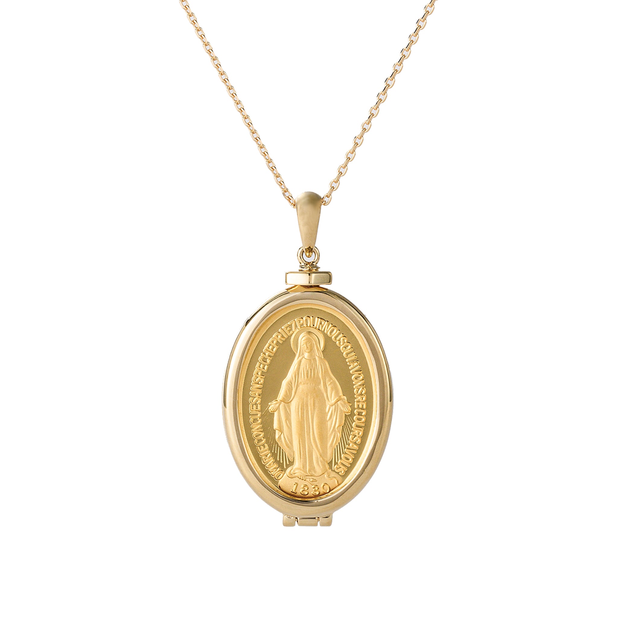 K24/K18ネックレス(純金/不思議のメダイ/メダル/5g/造幣局品位刻印付)《26C10101》