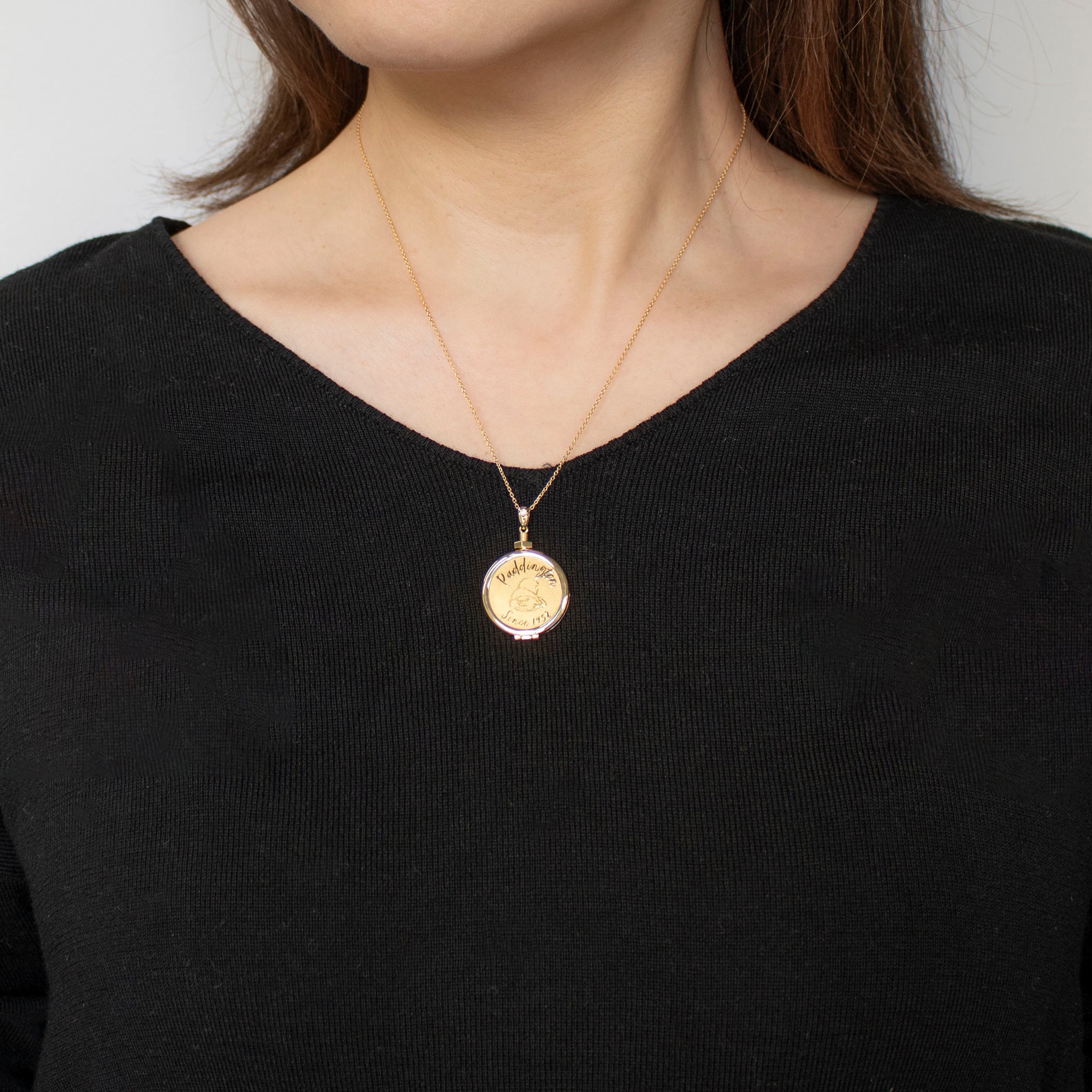ダイヤモンド K24/K18ネックレス(純金/パディントン/メダル/5g/造幣局品位刻印付)《26C10106》